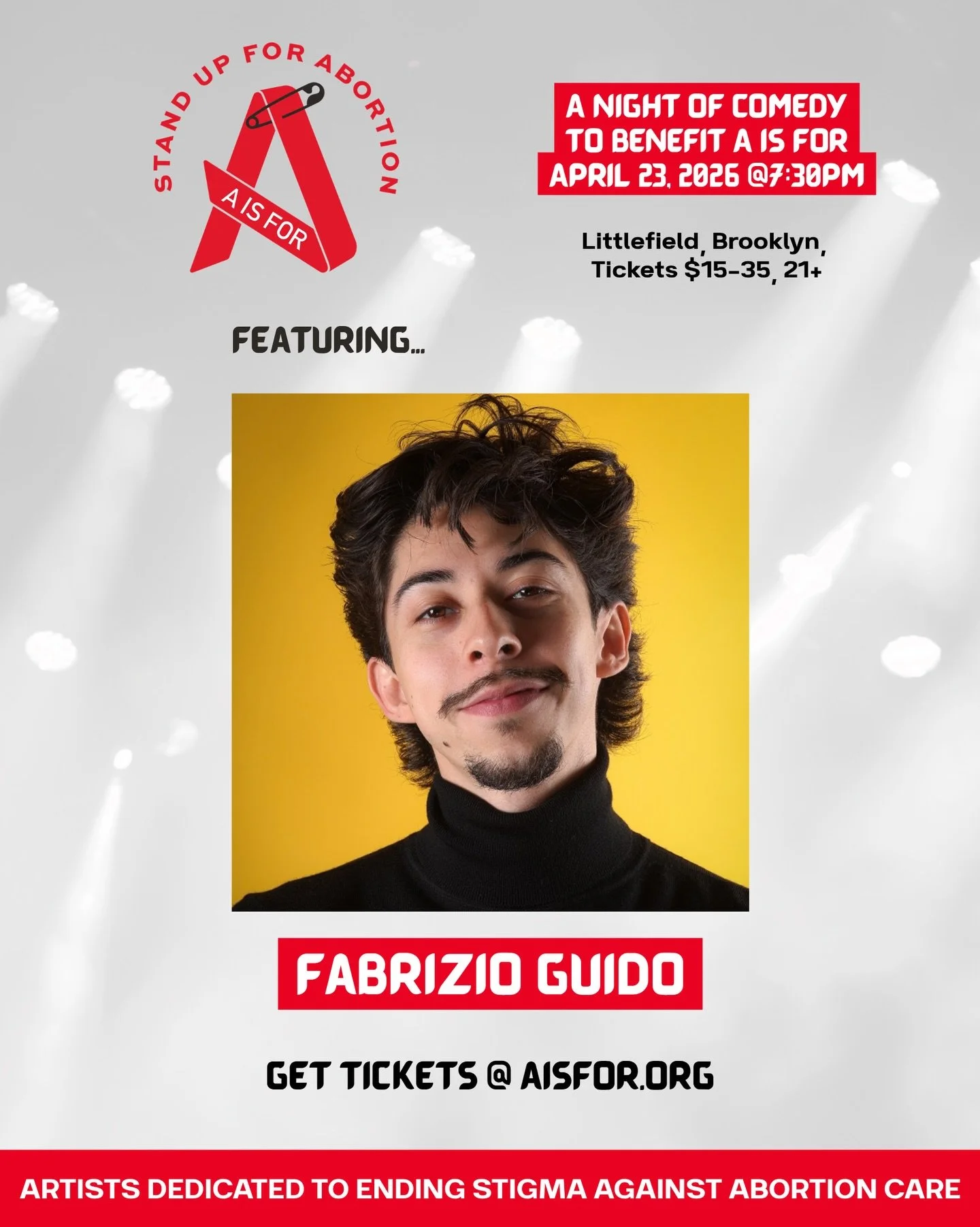 Don&rsquo;t miss Fabrizio Guido&rsquo;s set at STAND UP FOR ABORTION! He is best known for MR IGLESIASM, GOOD BURGER 2, and most recently RUNNING POINT.&nbsp;&nbsp;
While working alongside stand-up comic Gabriel Iglesias, Fabrizio was inspired to giv