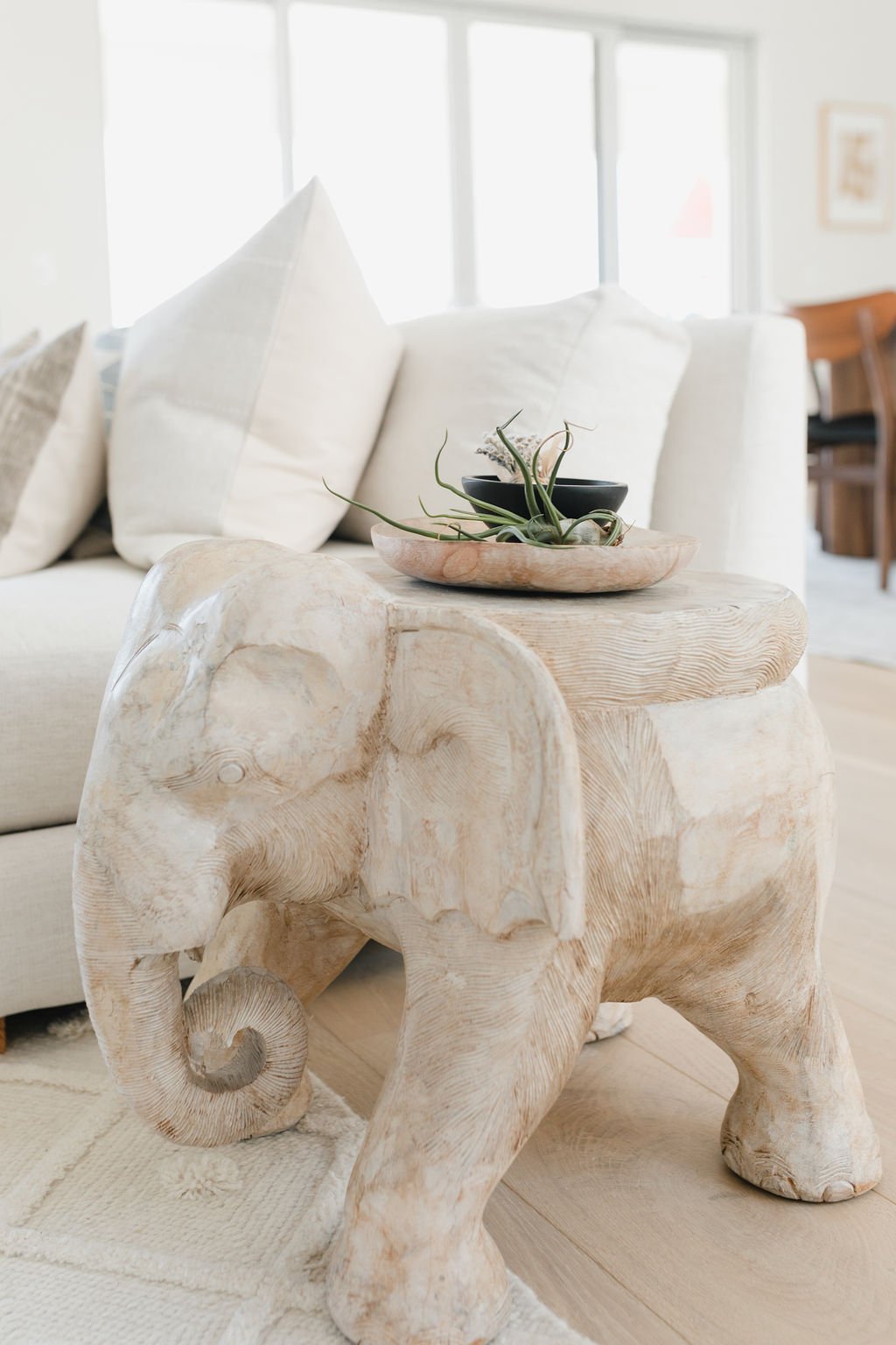 Textured elephant side table.