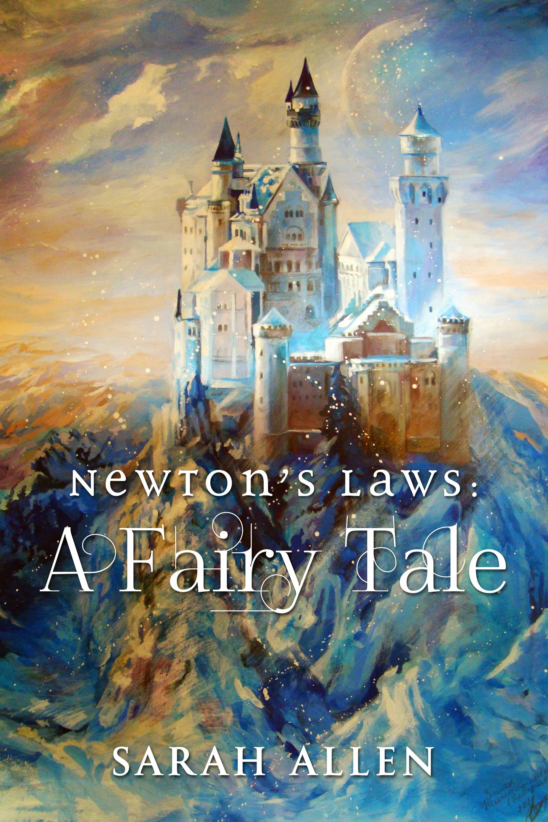 newton's laws a fairy tale book cover in a painterly style