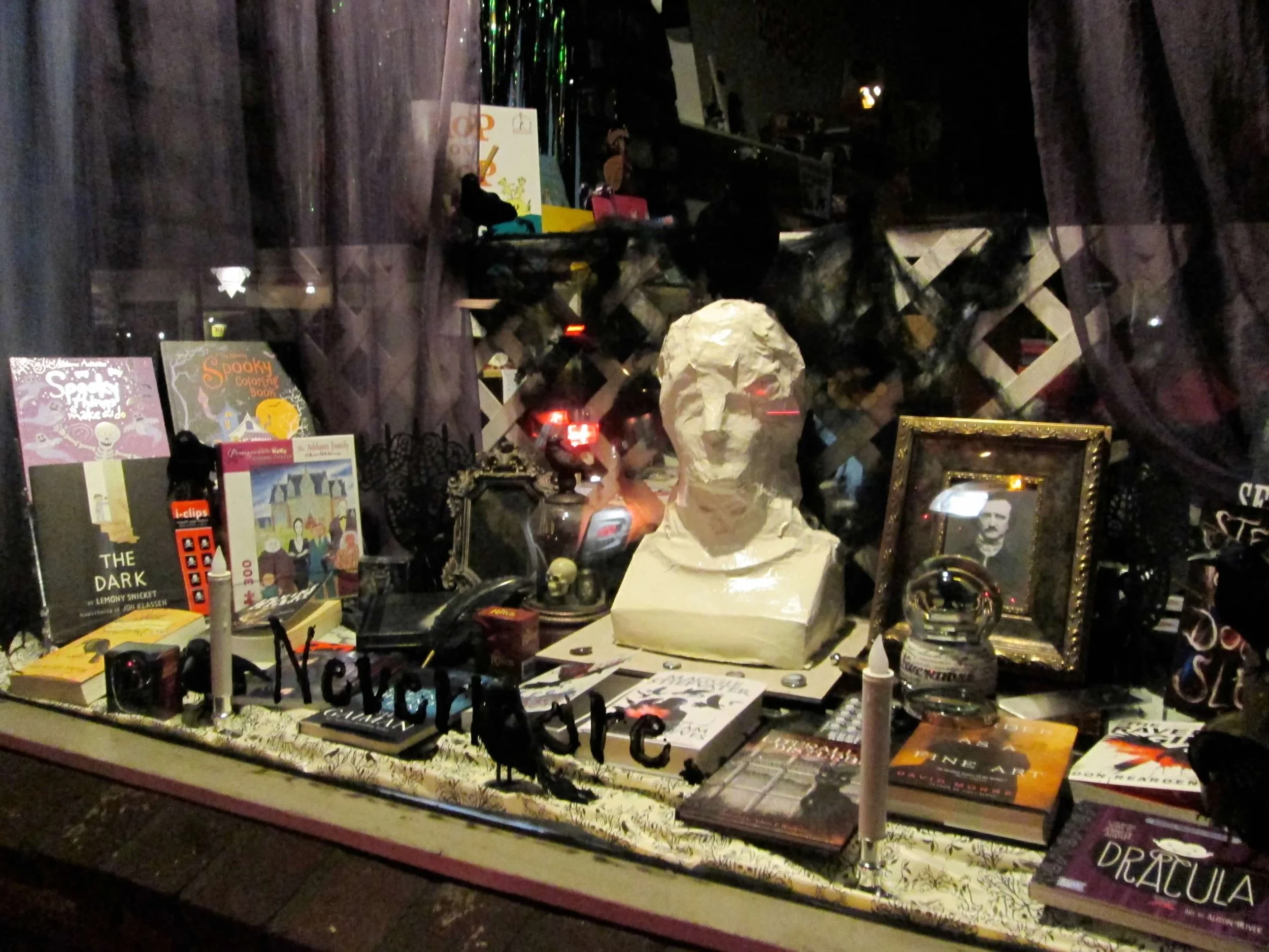 edgar allan poe halloween detail - bookstore