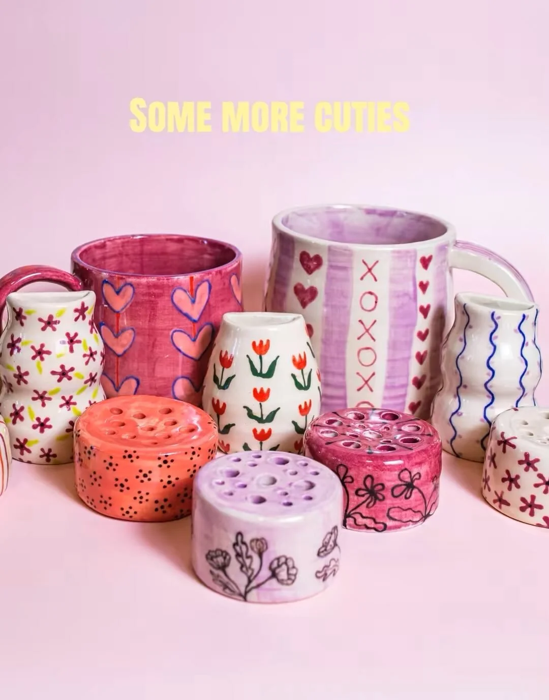 A look at some of the other pieces that came out of the kiln last week.
I will admit it, I am obsessed with all of these. They are fun, colorful and bring me joy and what more can you ask from pottery? #handmadepottery #art #vibrant #obsessed #happyg