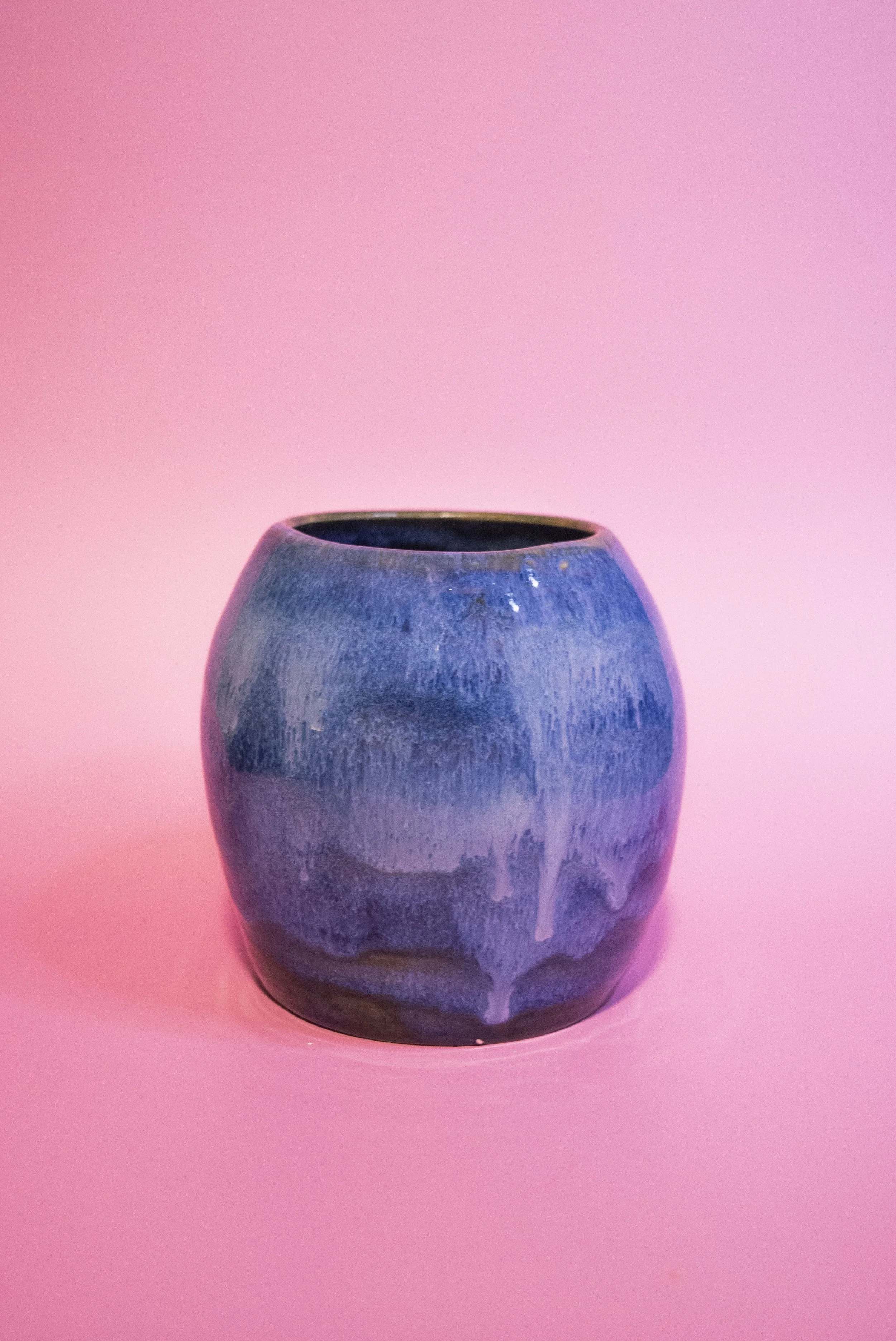 Handcrafted Blue Ombre Ceramic Pot