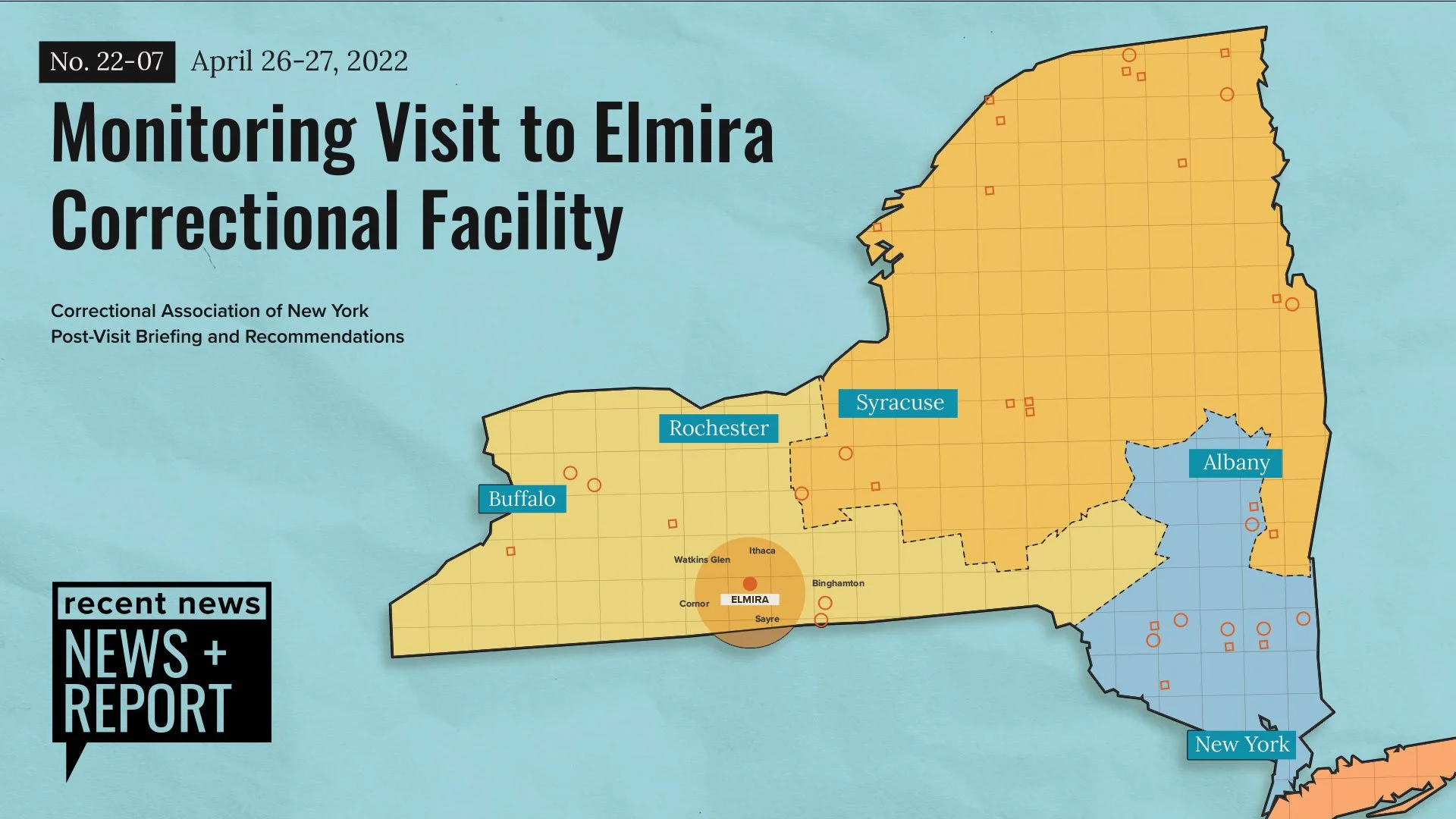 Correctional Association of New York Releases Report from Monitoring at Elmira Correctional Facility