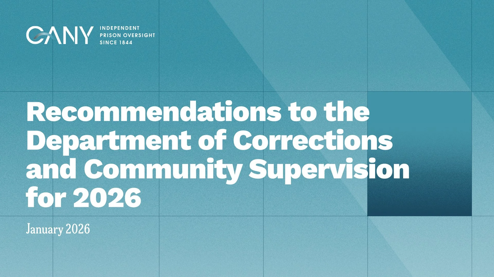 CANY Releases 2026 Recommendations to Improve Safety and Modernize New York State Prisons&nbsp;