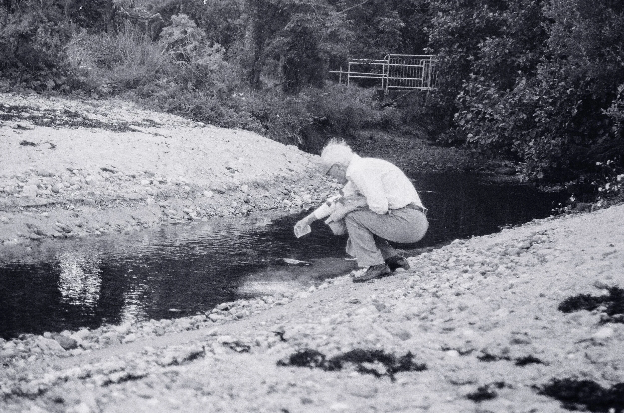 Grandpa spreading Dads ashes