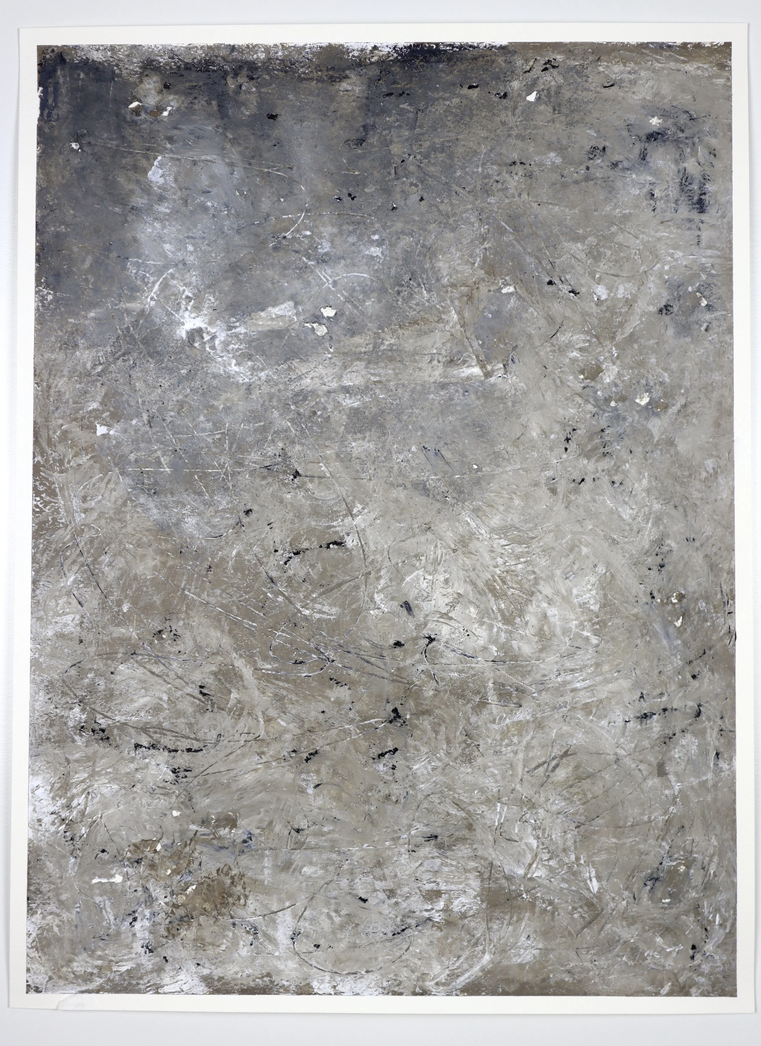 Through the Vortex Channel No. 8:18, 
Smoky Quartz. Acrylic and oil pastel on watercolor paper, 18 x 24 inches, 2022