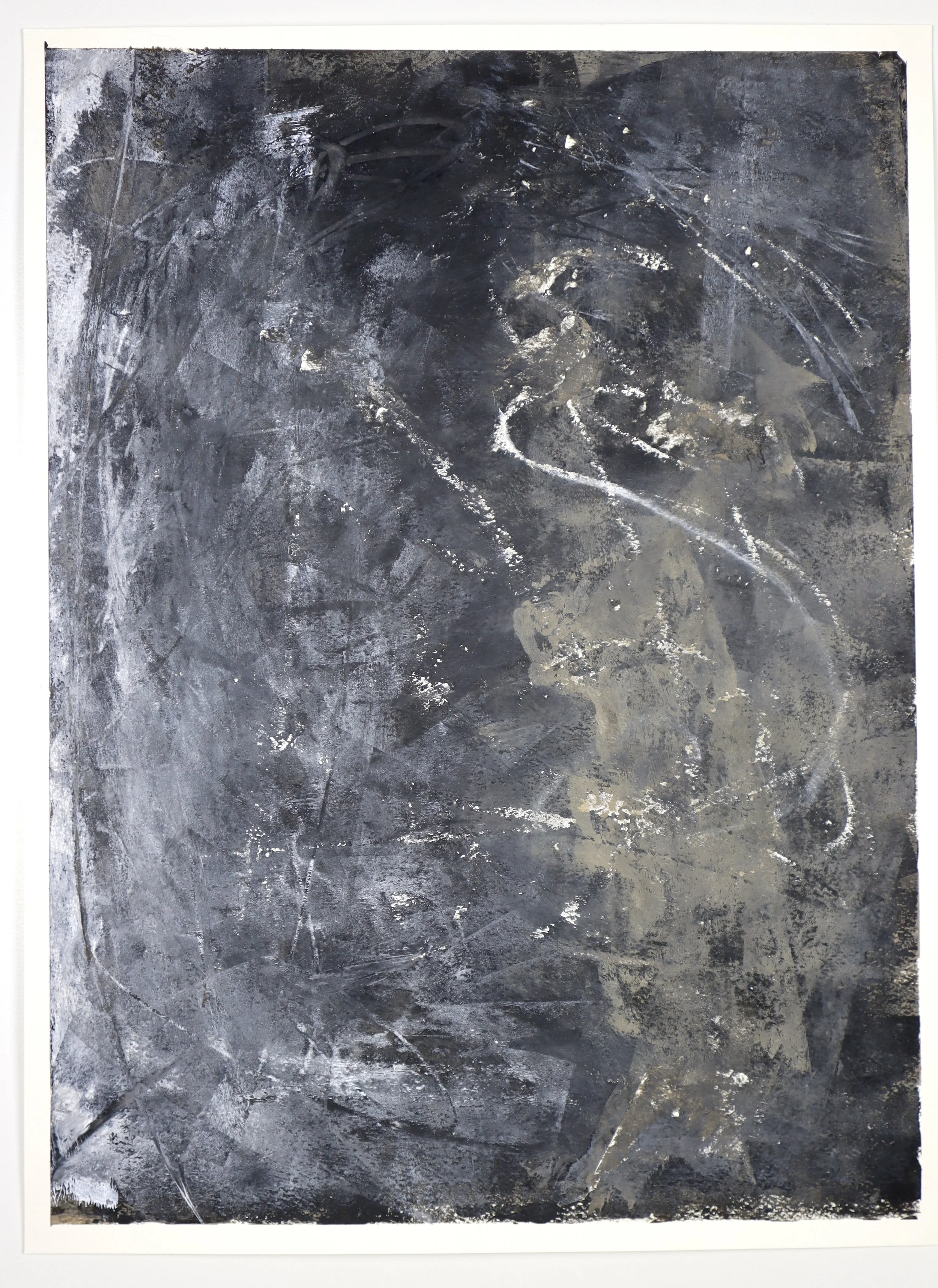 Through the Vortex Channel No. 5:15, 
Smoky Quartz. Acrylic and oil pastel on watercolor paper, 18 x 24 inches, 2022