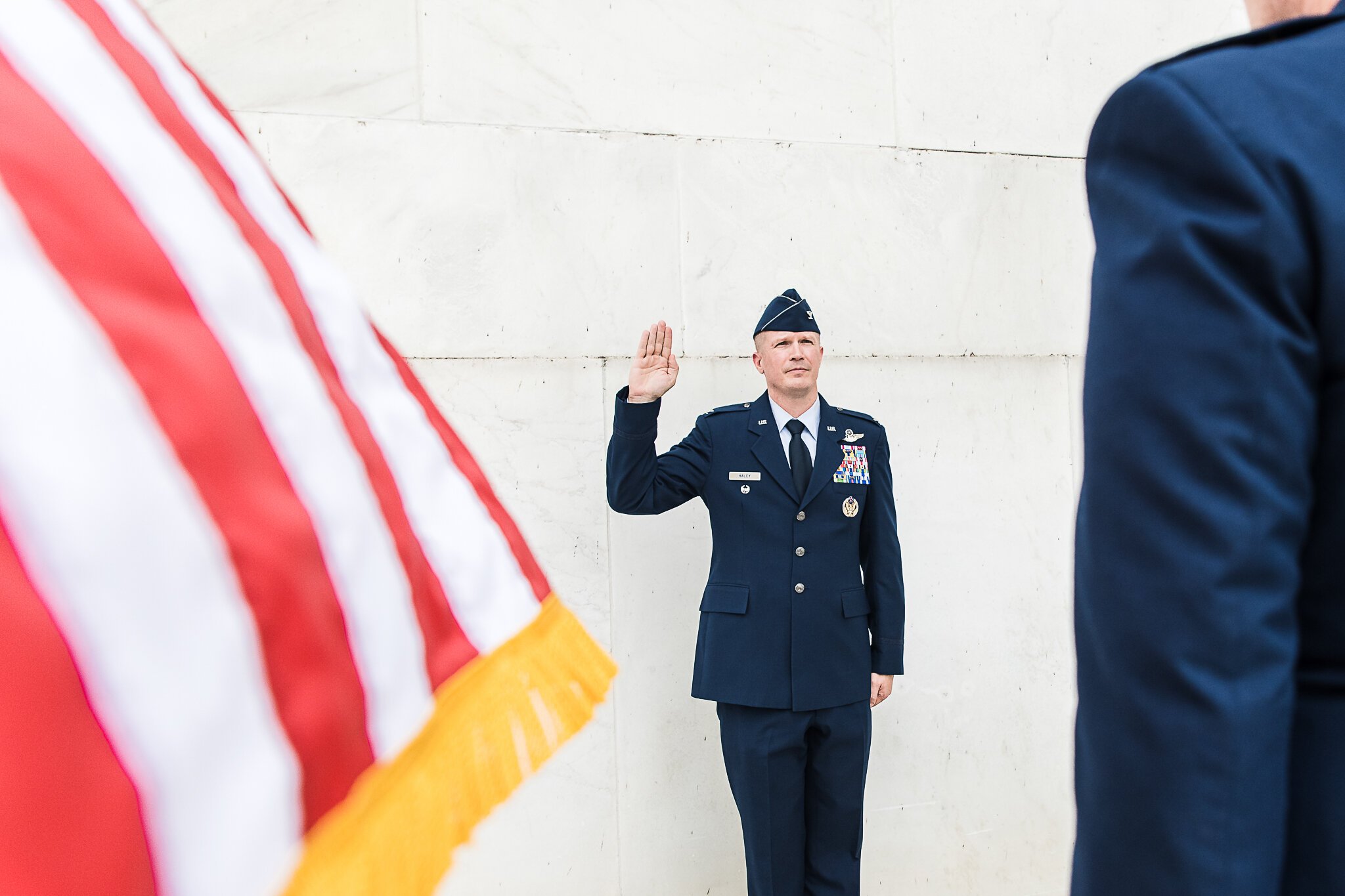 Military Promotion Ceremony at Lincoln Memorial in Washington DC