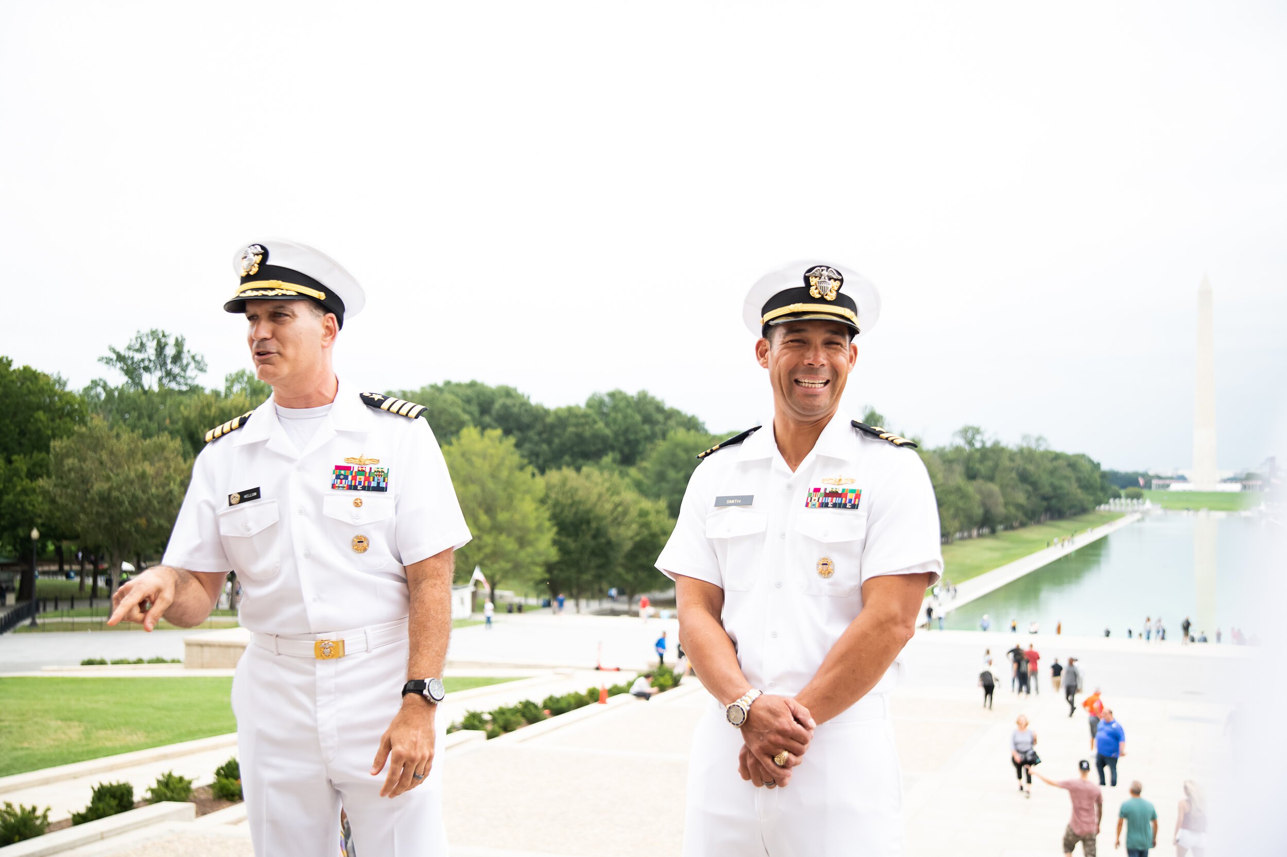 Military promotion photography at the Lincoln Memorial in Washington DC