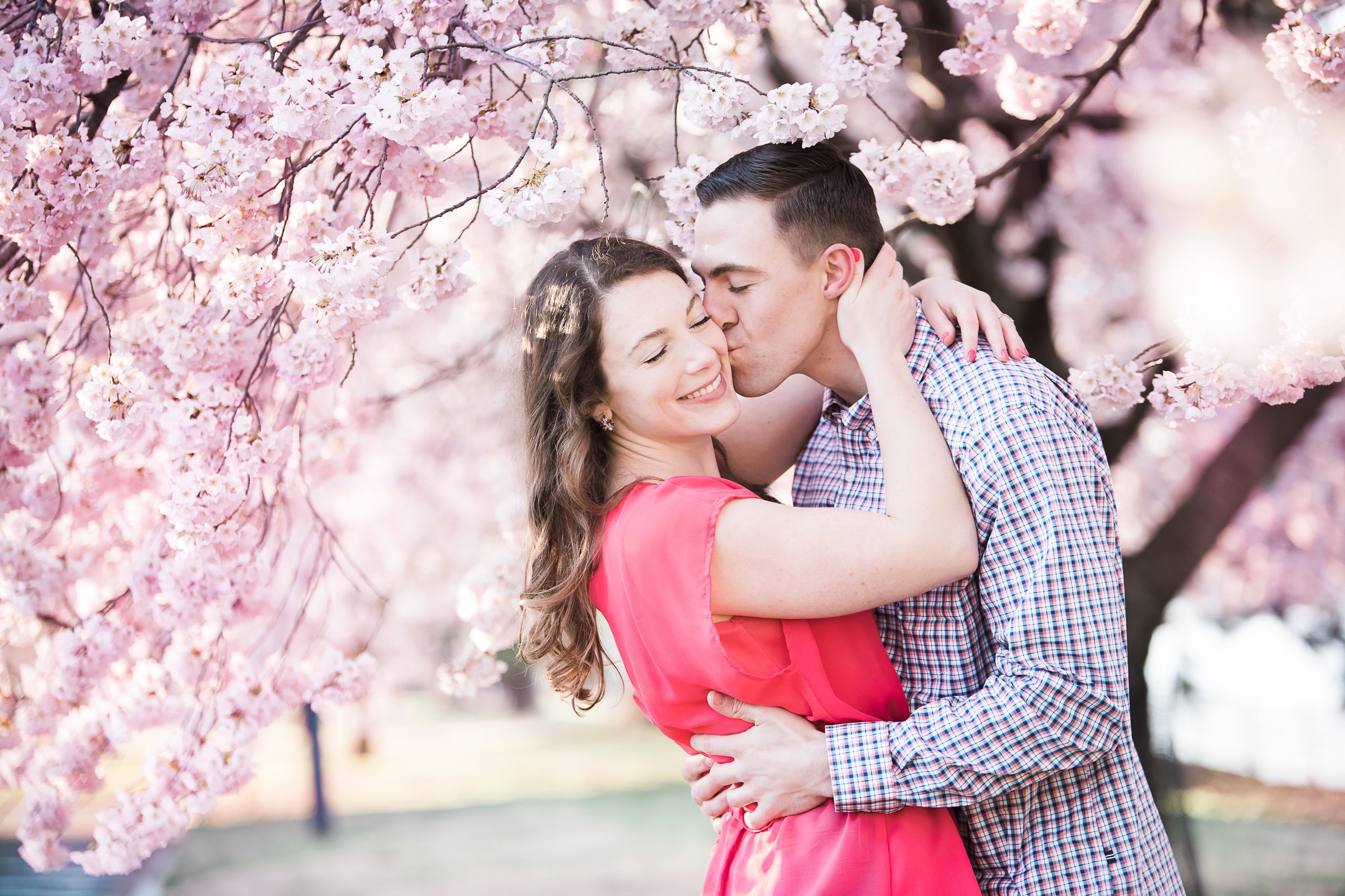 DC cherry blossom engagement session