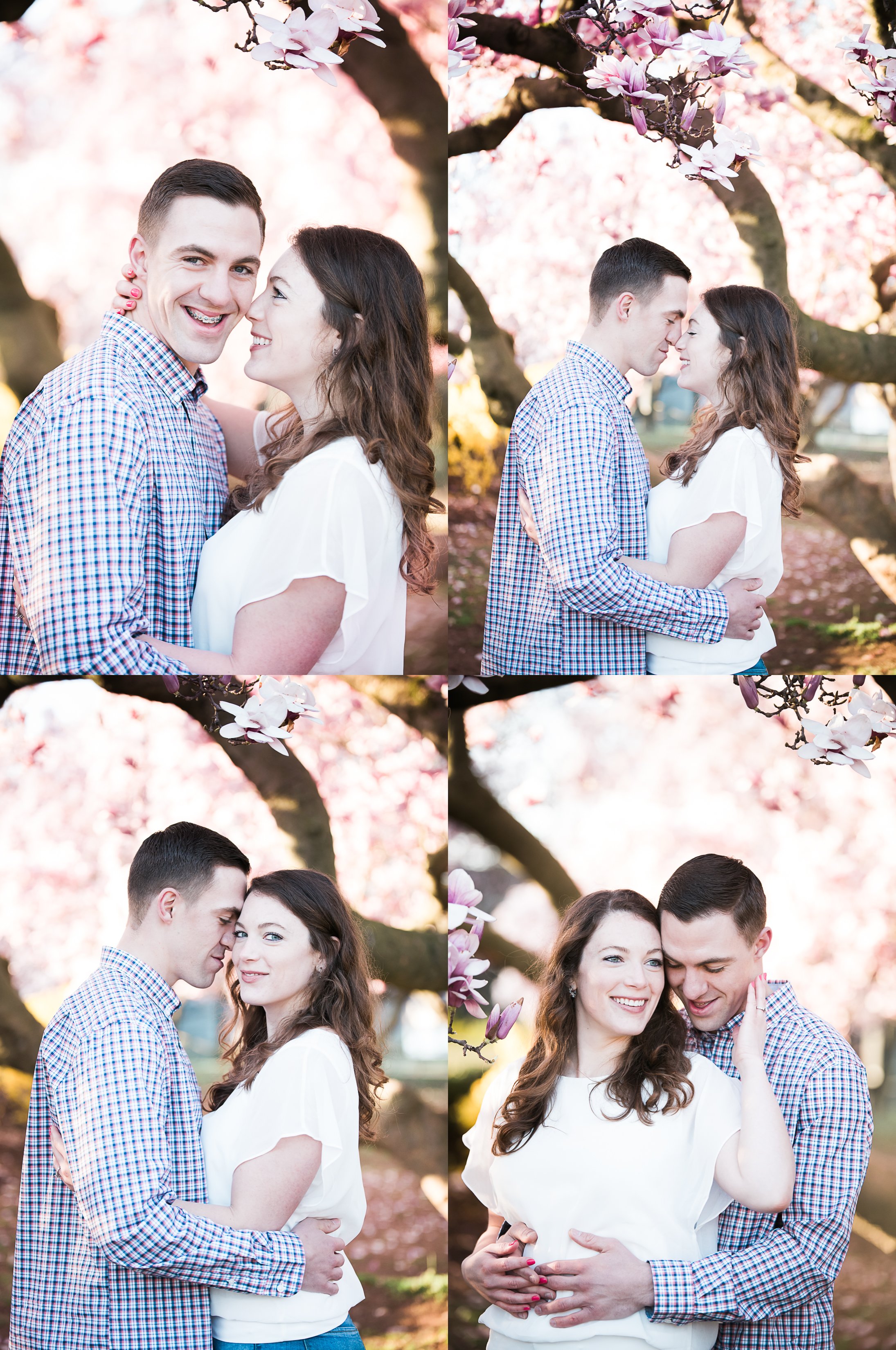 DC cherry blossom engagement session