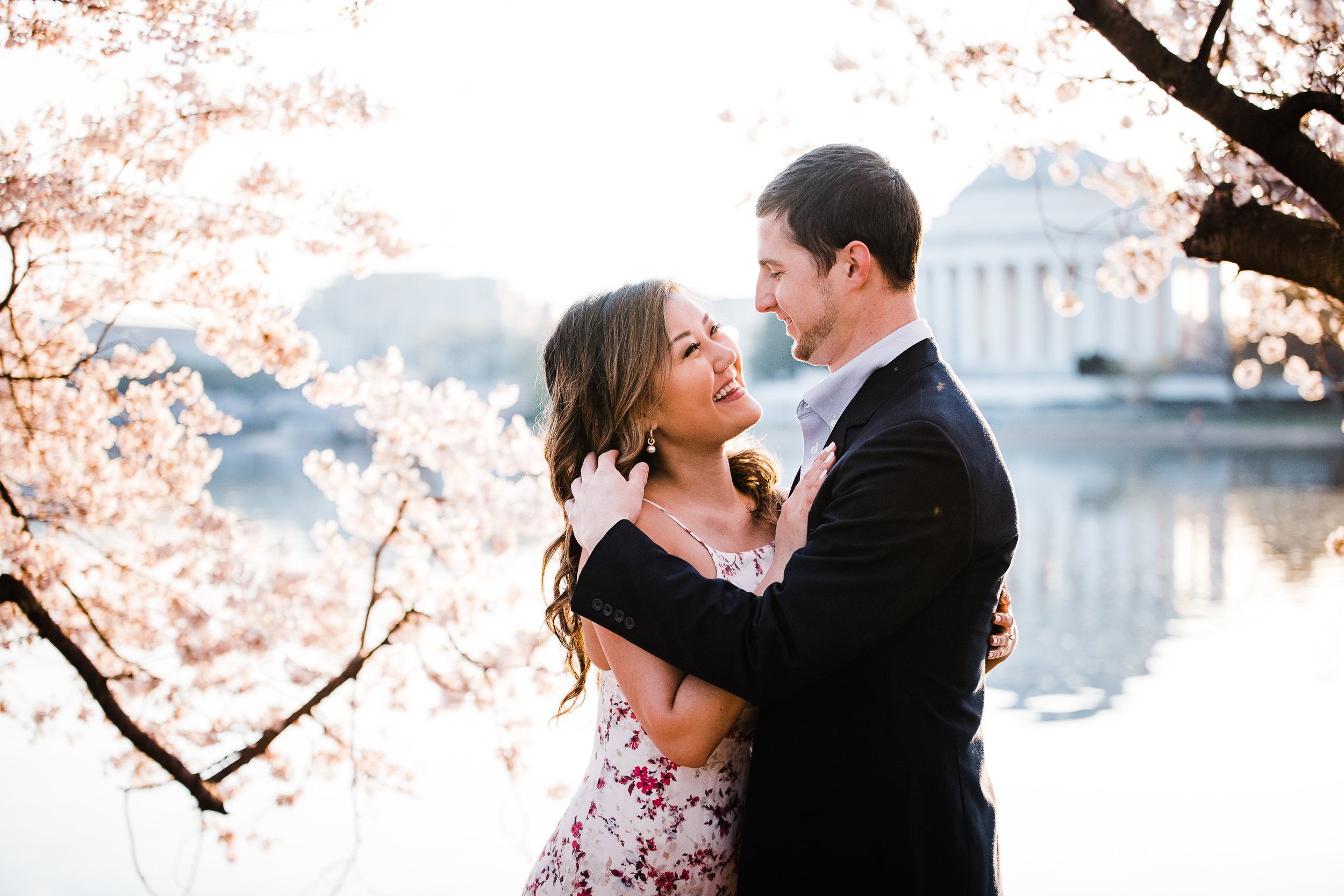 Engagement Session at The Tidal Basin Cherry Blossom Season