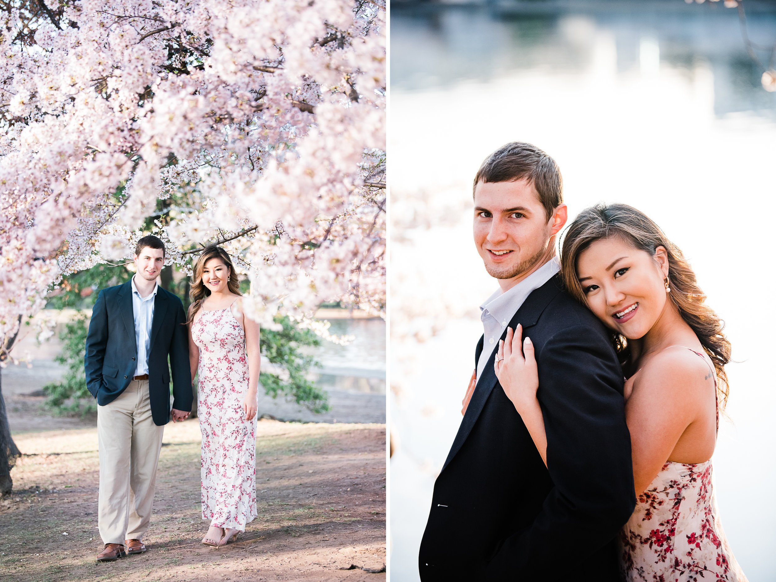 Couple photos at cherry blossoms in DC