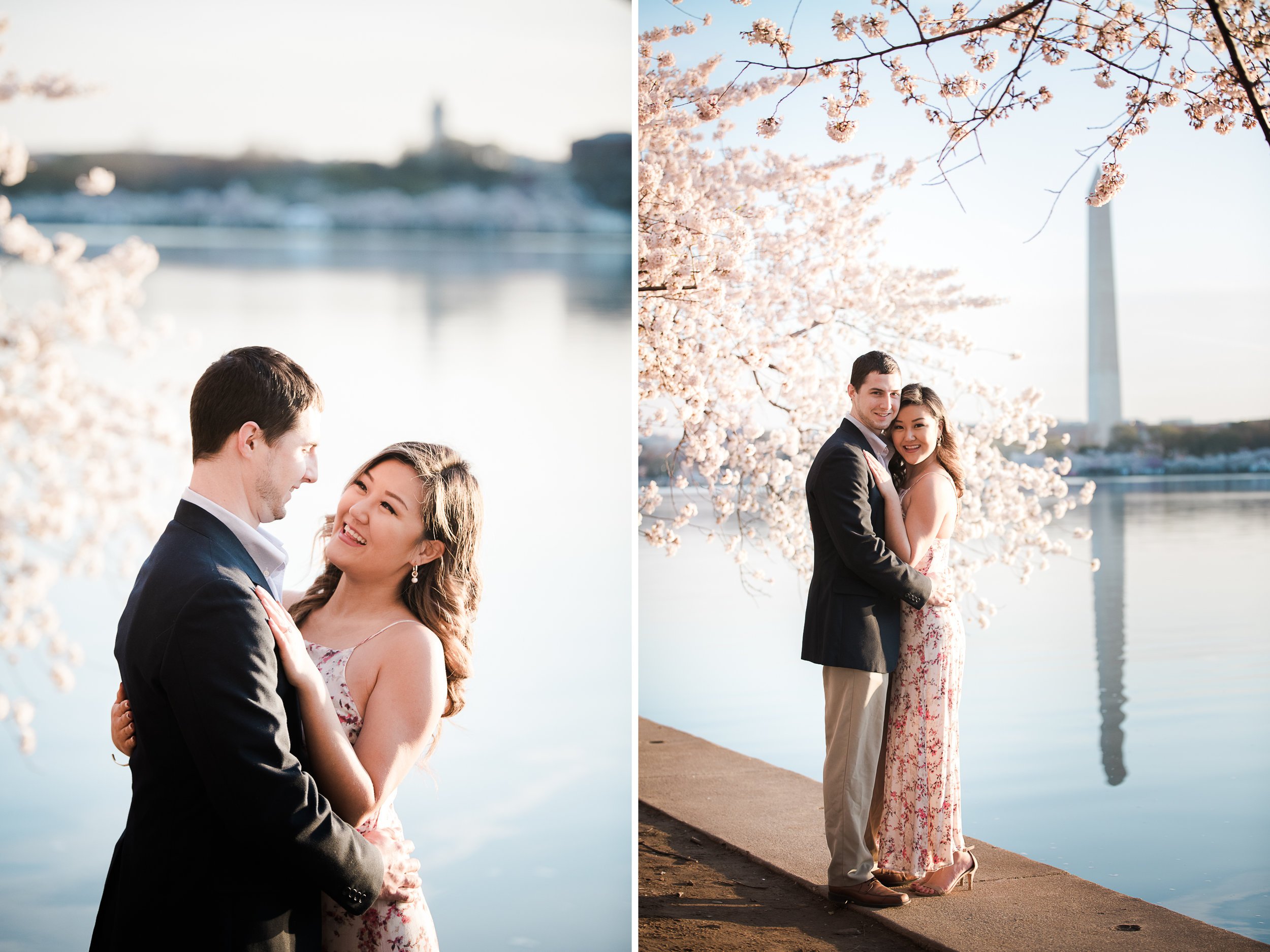 Couple photo shoot at cherry blossoms in DC
