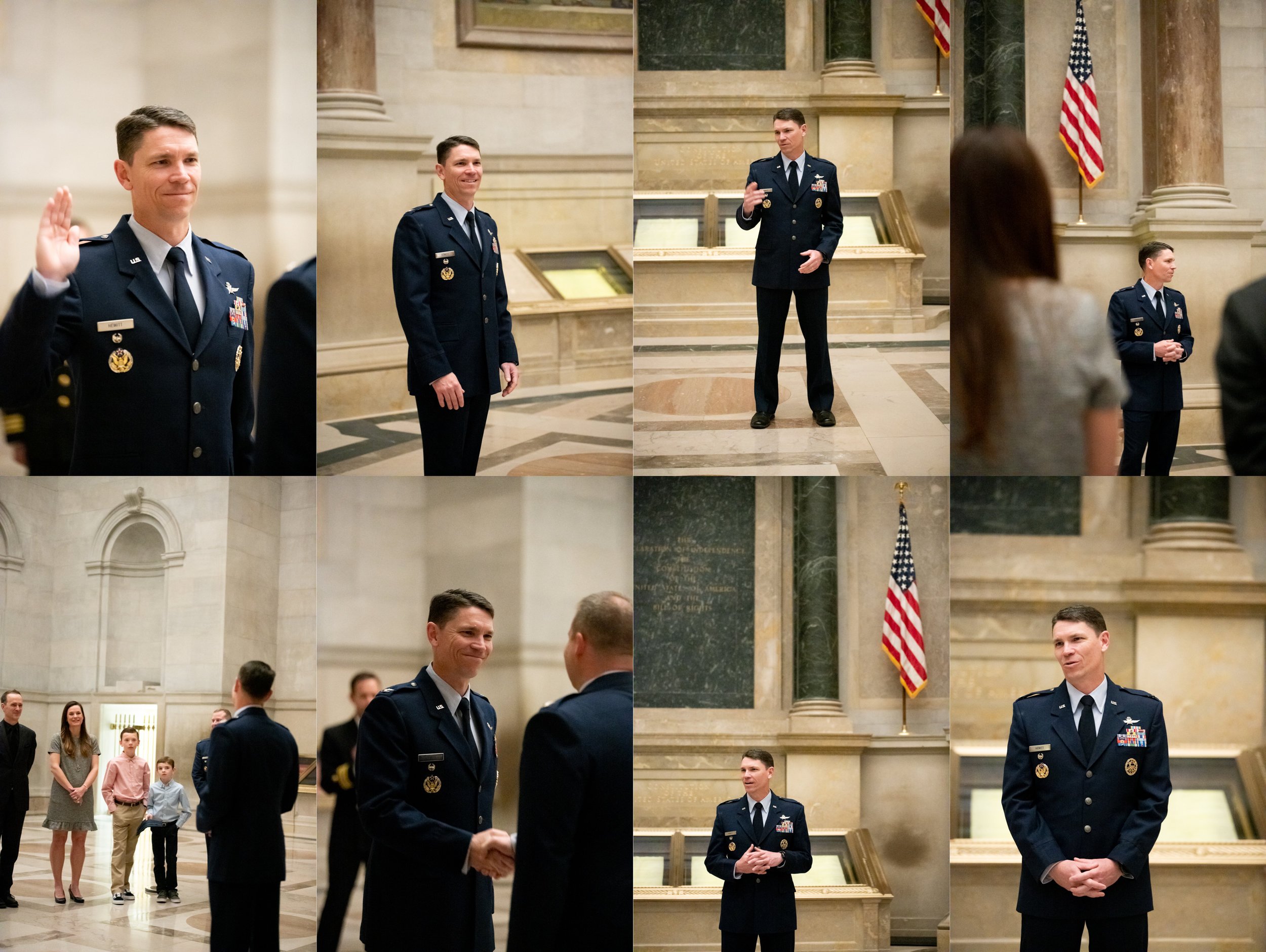 Military Promotion Ceremony at The National Archives in Washington DC photography