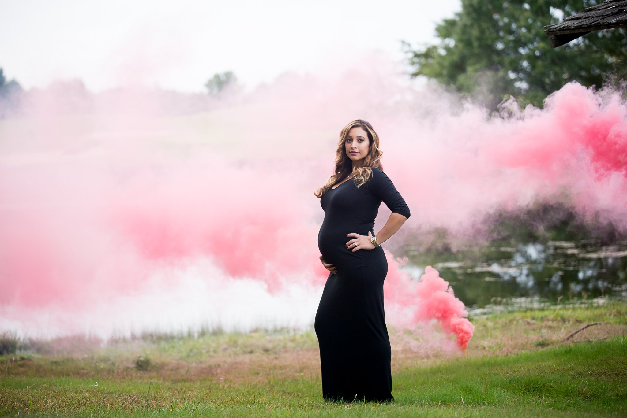 Smoke Bomb Maternity Photo Shoot Maryland Washington DC Virginia