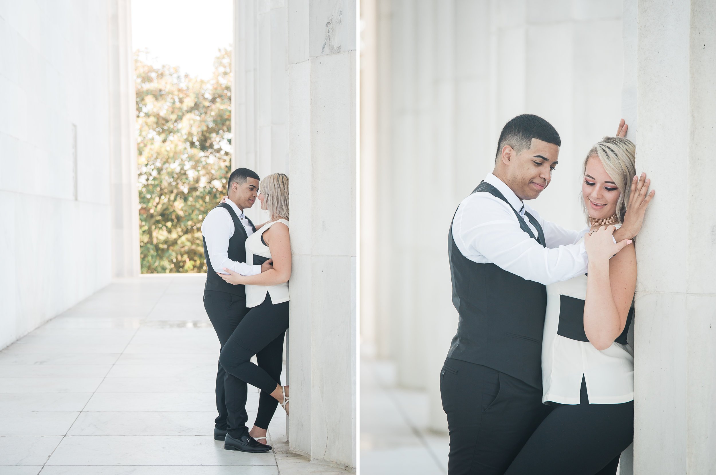 Engagement photography at Lincoln Memorial.