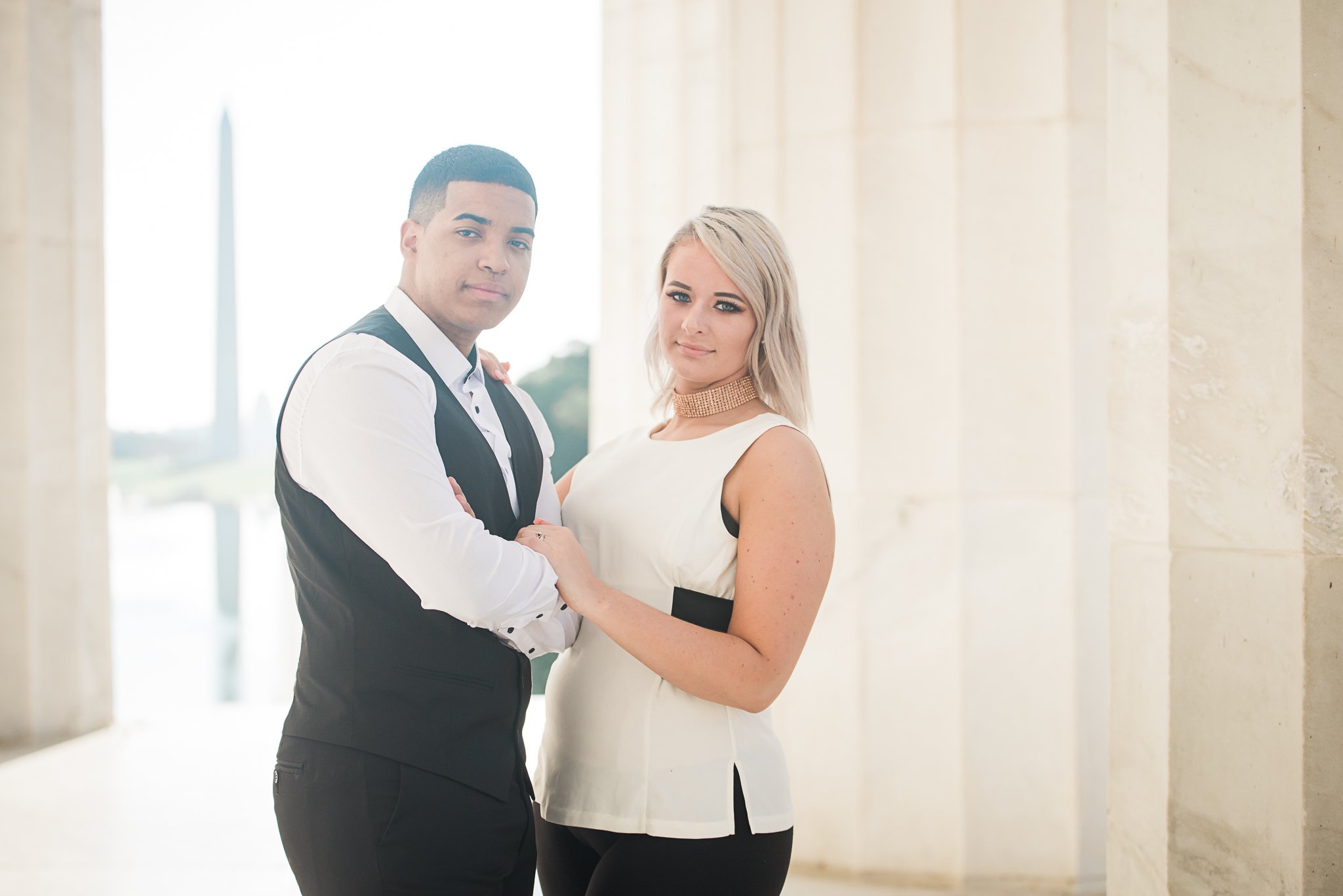 Engagement photography at Lincoln Memorial.