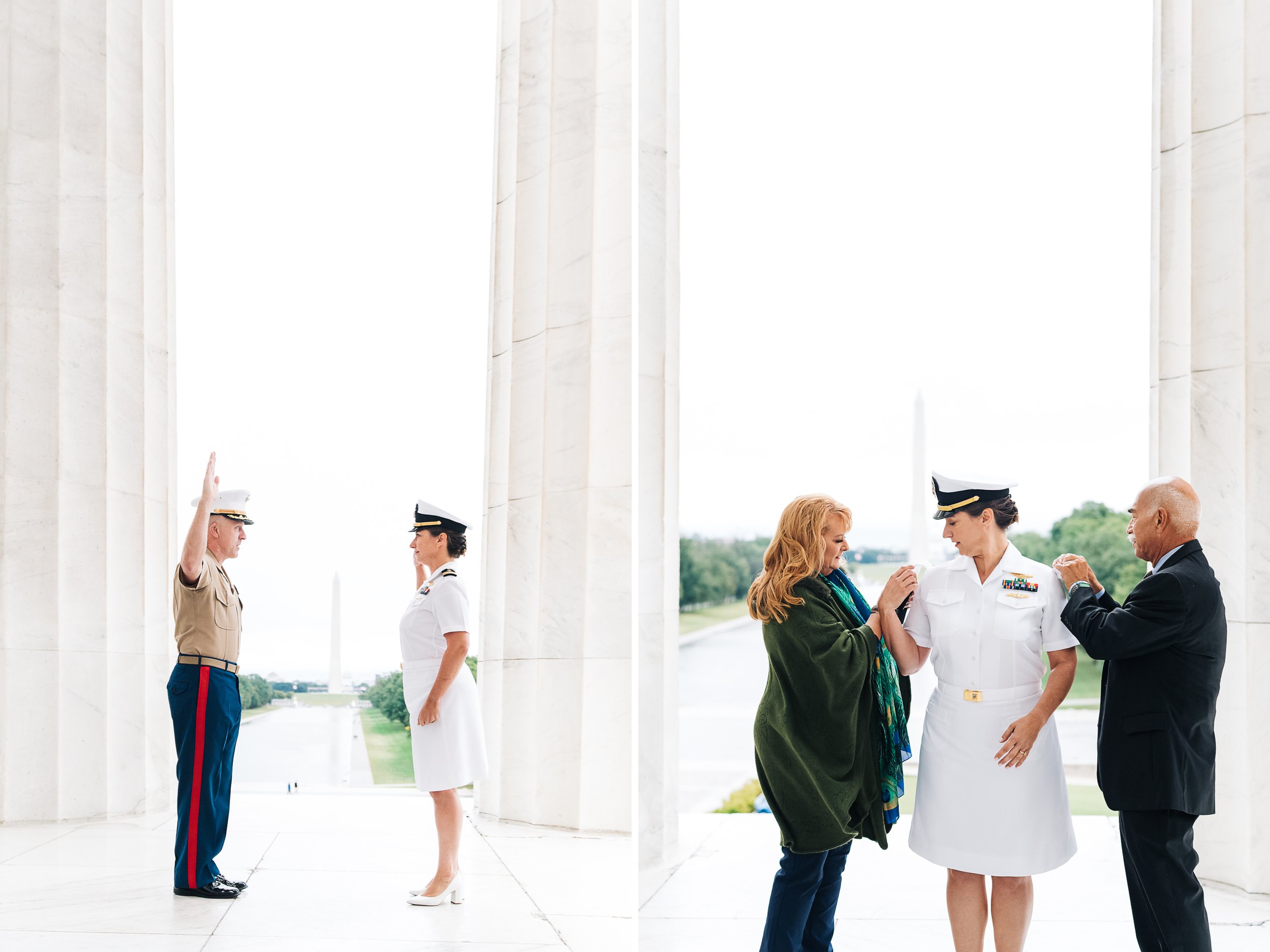  military ceremony at Lincoln Memorial in Washington DC 