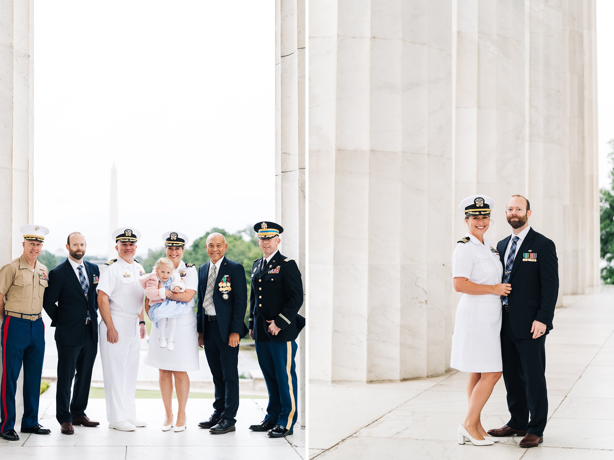  military ceremony at Lincoln Memorial in Washington DC 