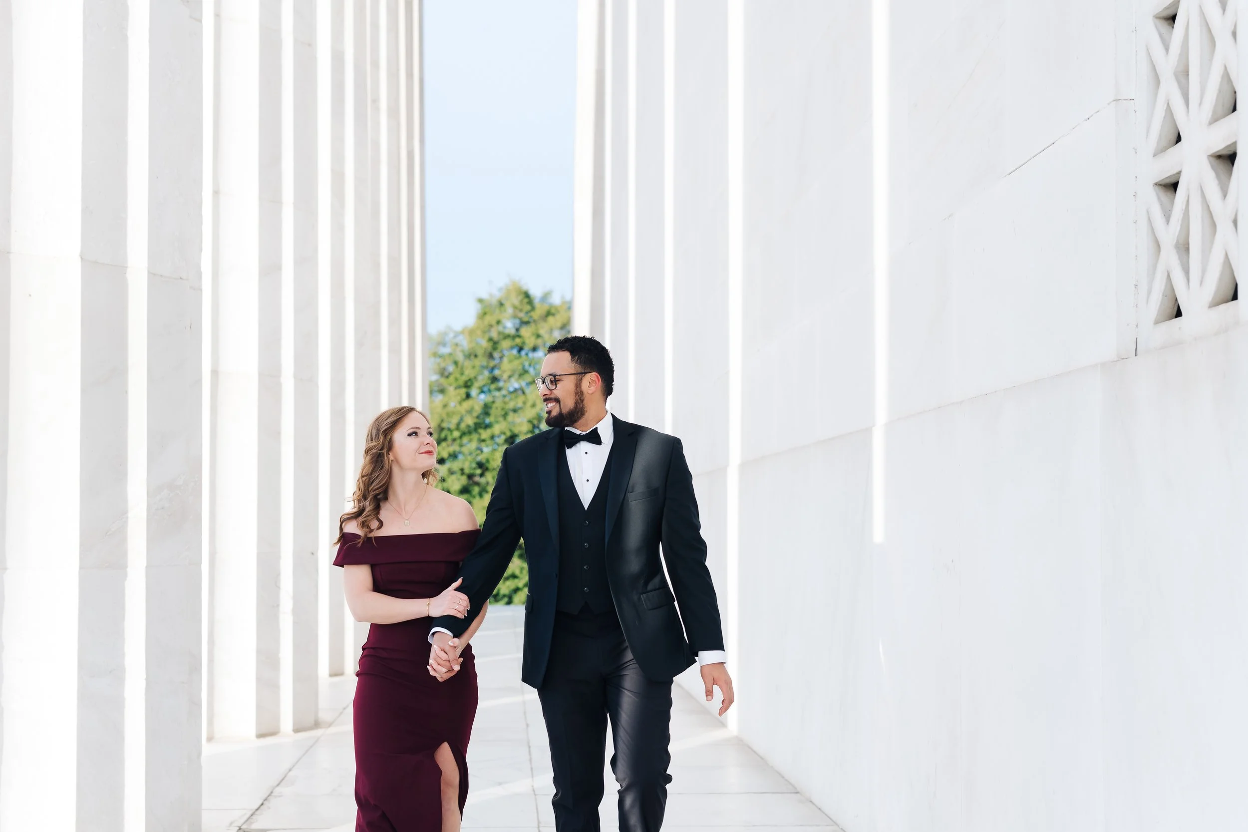 Elegant Lincoln Memorial Engagement Session | Washington DC Wedding Photographer