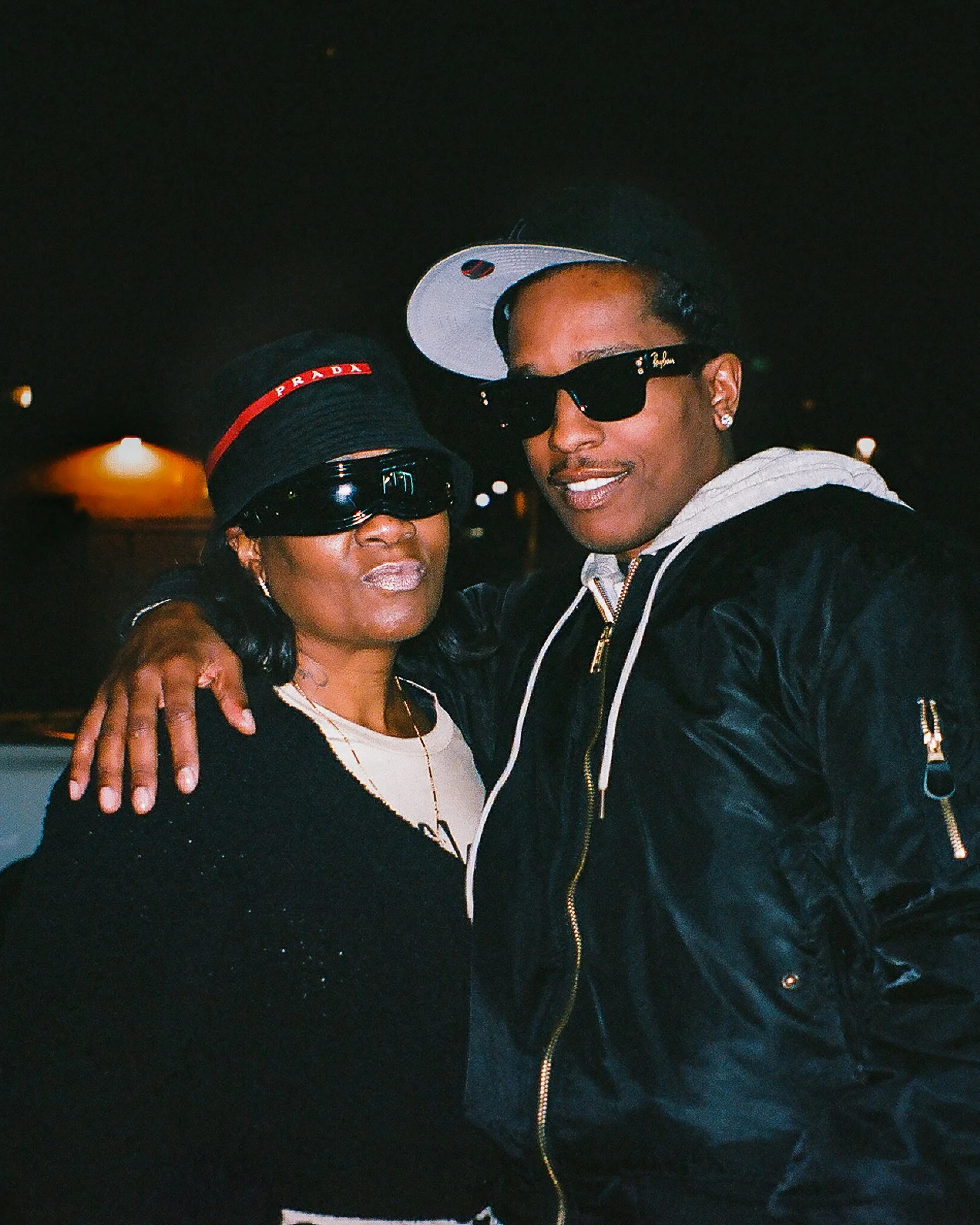 A$AP Rocky and mom on set of Ray Ban campaign, Harlem, NY 2025