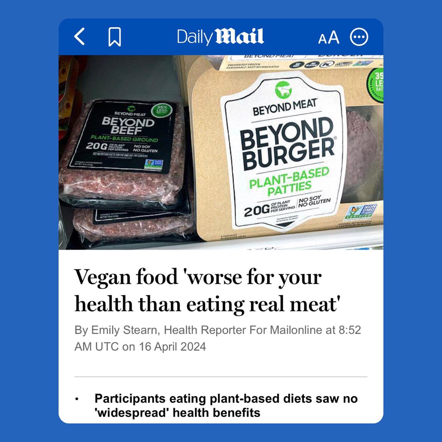 We&rsquo;ve been lied to. Going vegan is not better for your health or the planet.

WHOLE food plant based diets can be healthy in those who are overweight or obese but it&rsquo;s the QUALITY of the vegan diet that&rsquo;s going to move the needle.

