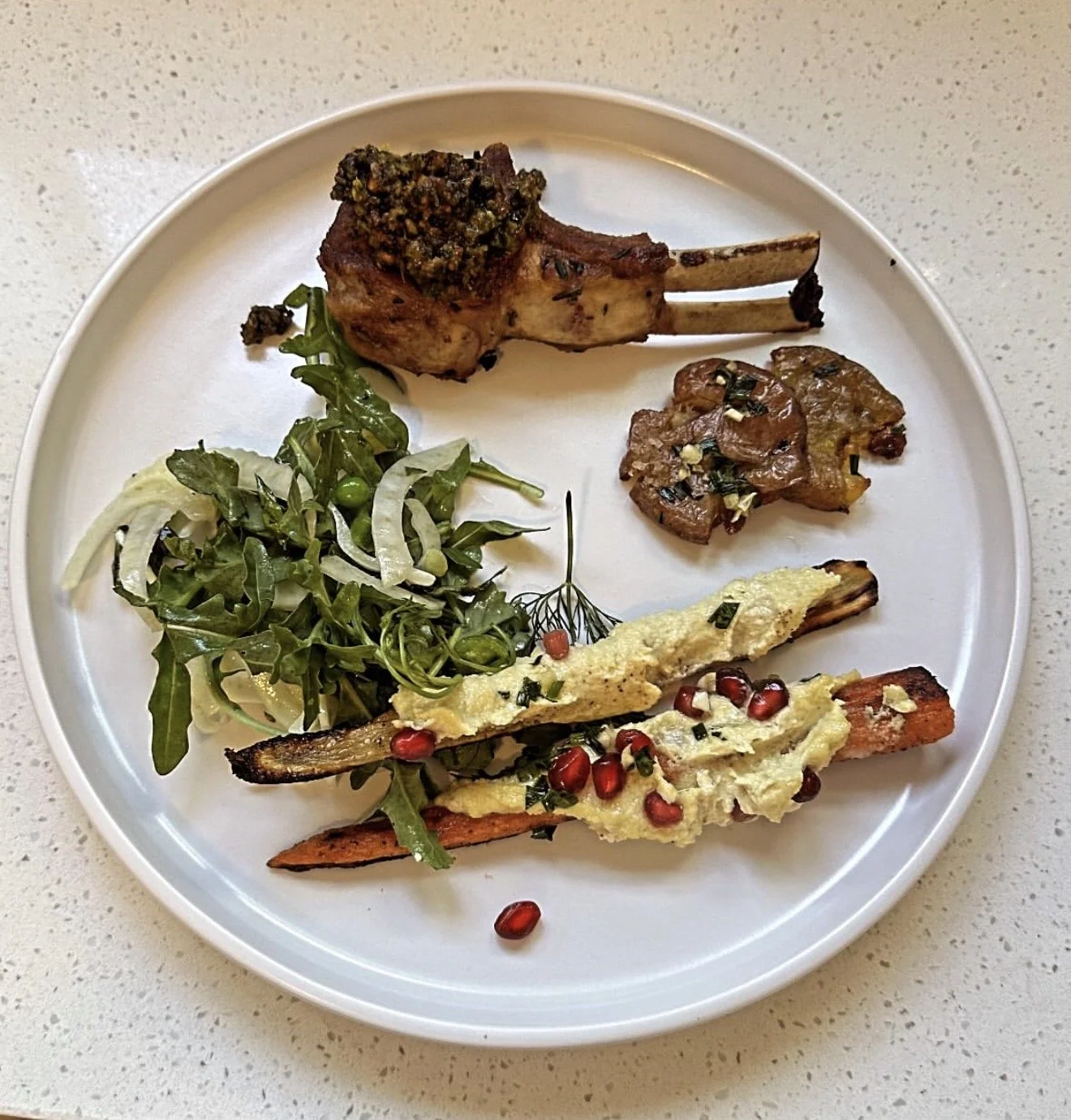 Lamp Lollipops with Pistachio Mint Pesto 