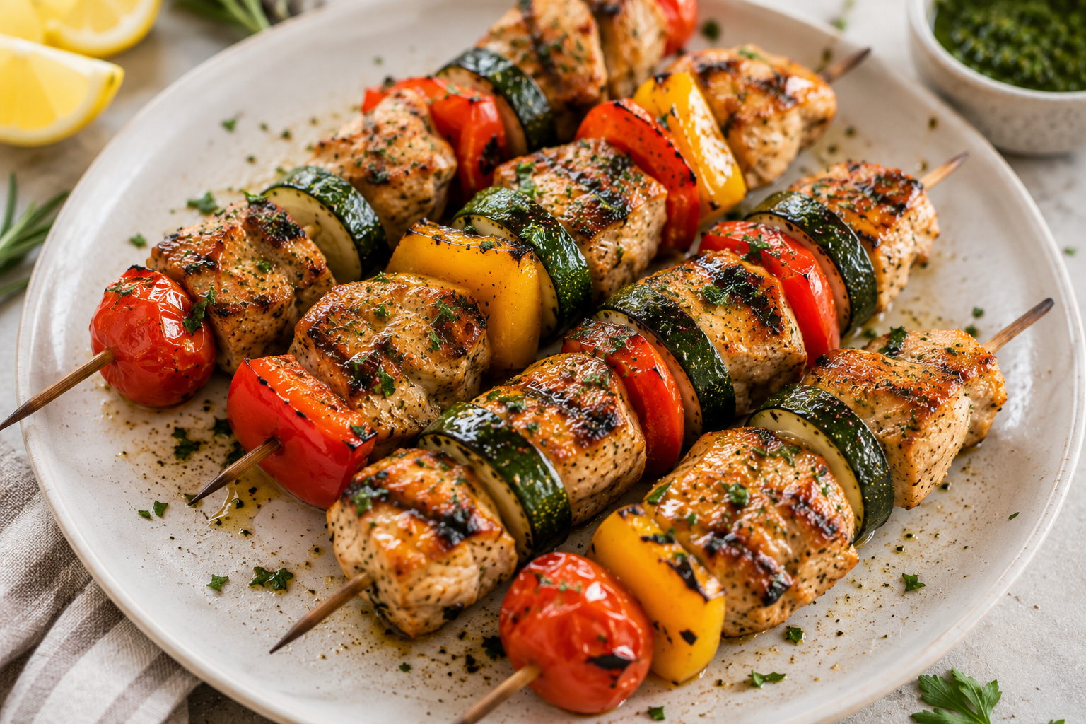 Quick Marinade Chicken Thigh &amp; Rosemary Steak Kebabs
