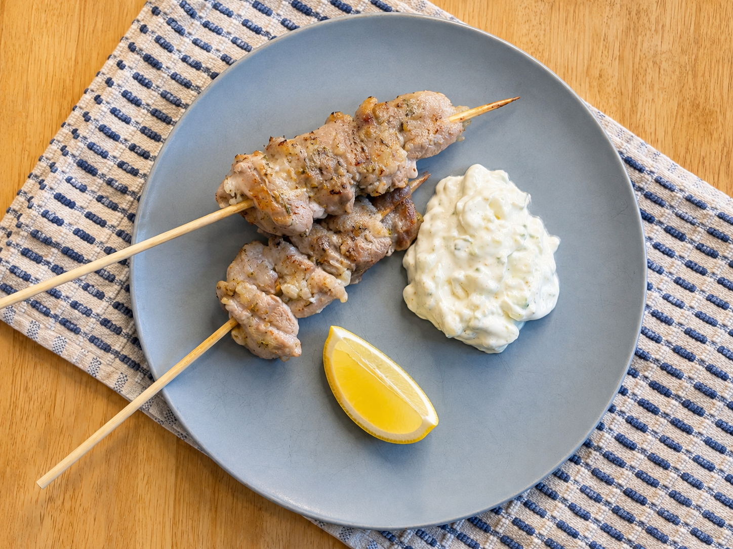 Pork Souvlaki with Homemade Tzatziki