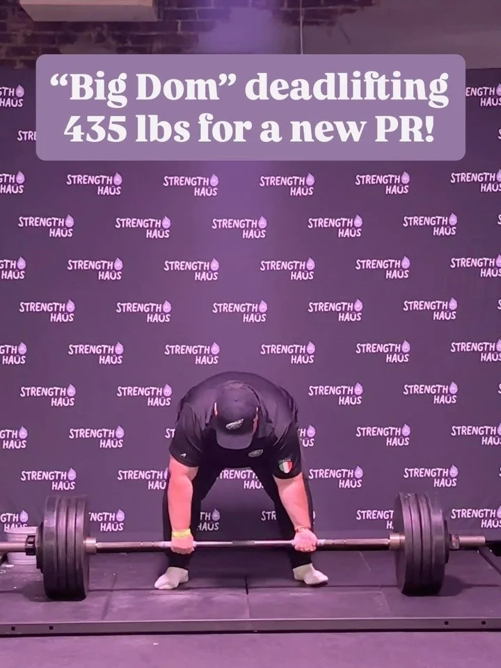 My 2nd year competing in the @strength_haus weight lifting comp! This was such a fun event and even more exciting because I hit a new PR, 435 lbs 💪🏻 I think my costume of Big Dom, the security guard for the @philadelphiaeagles gave me an extra boos