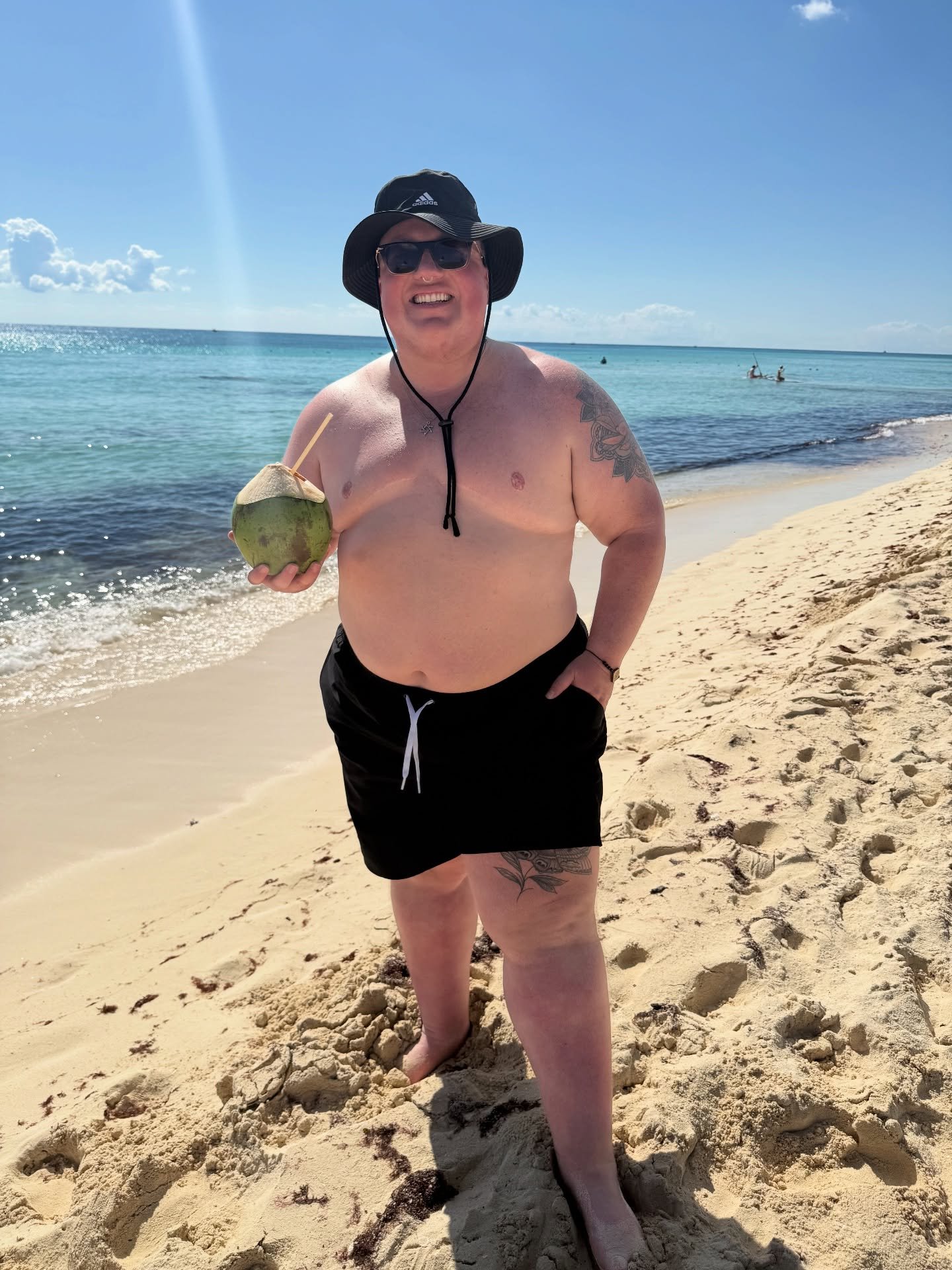 Today is my 3 year top surgery anniversary!! And now I finally enjoy the beach! 🥲

Easily the best decision I&rsquo;ve ever made for myself. I will say it again &amp; again bc it always bears repeating: Gender-affirming care SAVES LIVES!

Please nev