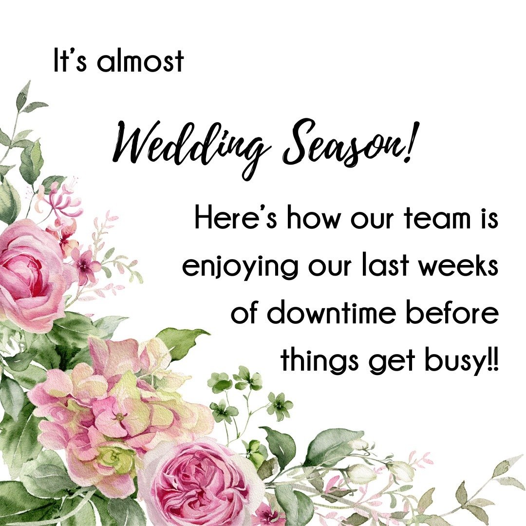 As we start to prep for a busy 2024 season, we at Unmistakably You are feeling the buzz of excitement about YOUR upcoming wedding. 

But do you ever wonder what we do in our downtime to recharge our batteries? Check out how our team keeps busy over t