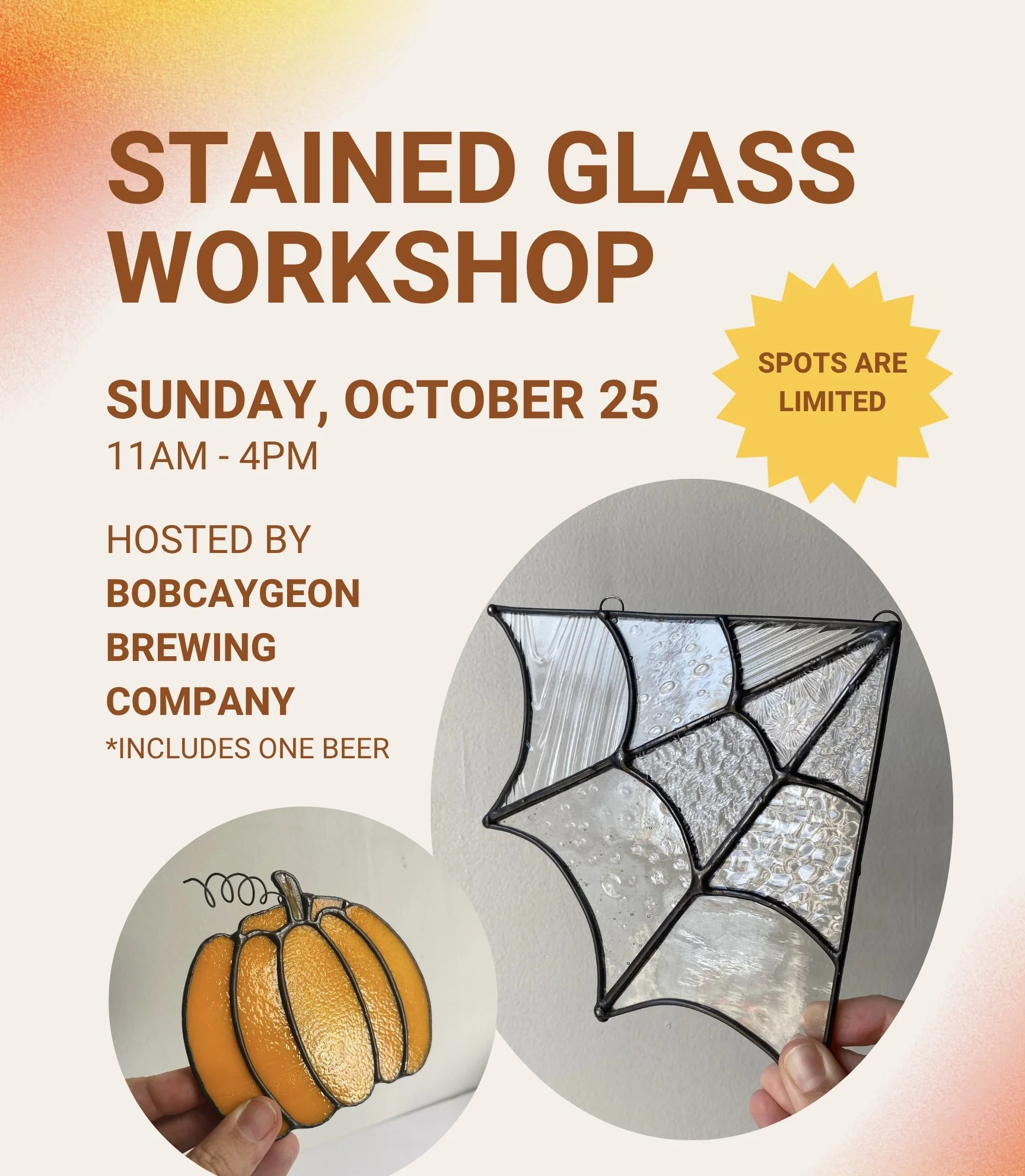Stained Glass Workshop - SUNDAY OCTOBER 25th
