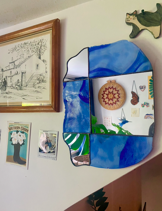 Blue Youghiogheny Raw Edge Mirror