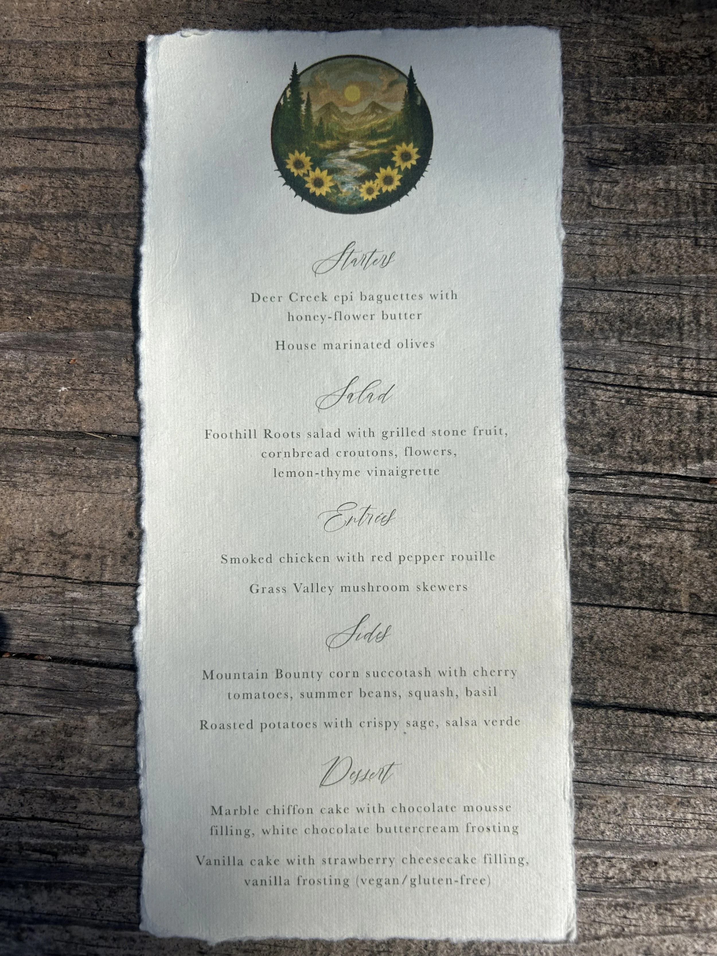 Sample Menus — Purdon Studios