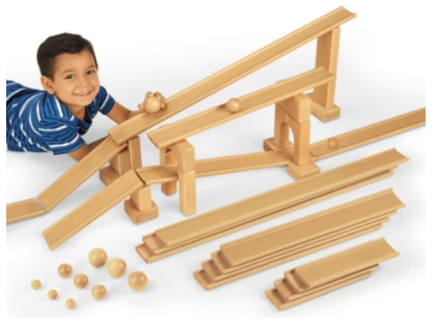 Ramps & Balls set from Lakeshore is a fun addition to a wooden blocks set! 