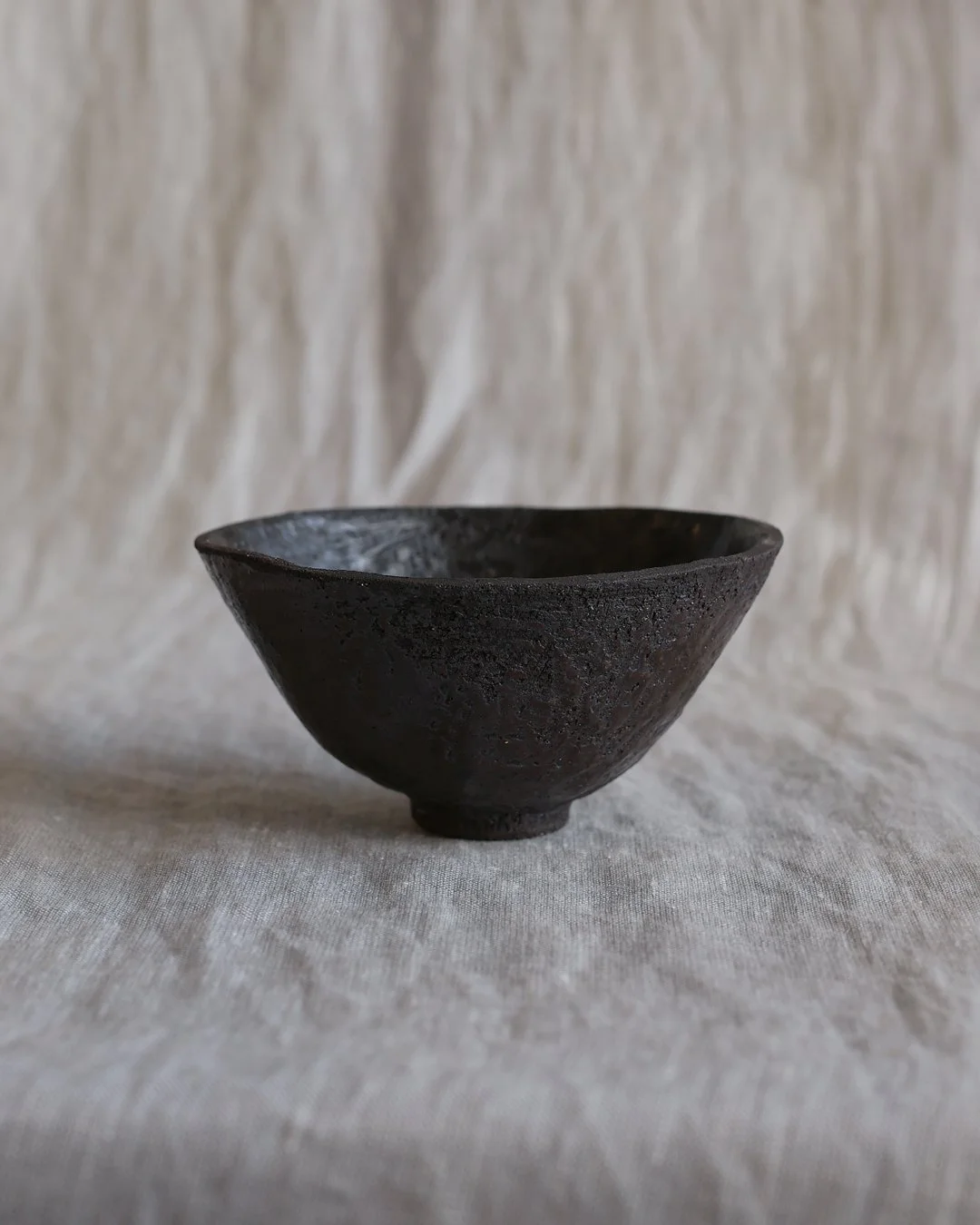 Small Rice Bowl, black stoneware