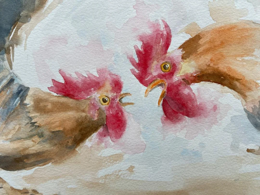 Eternal Fight | Details (Watercolor)    18x24   2024