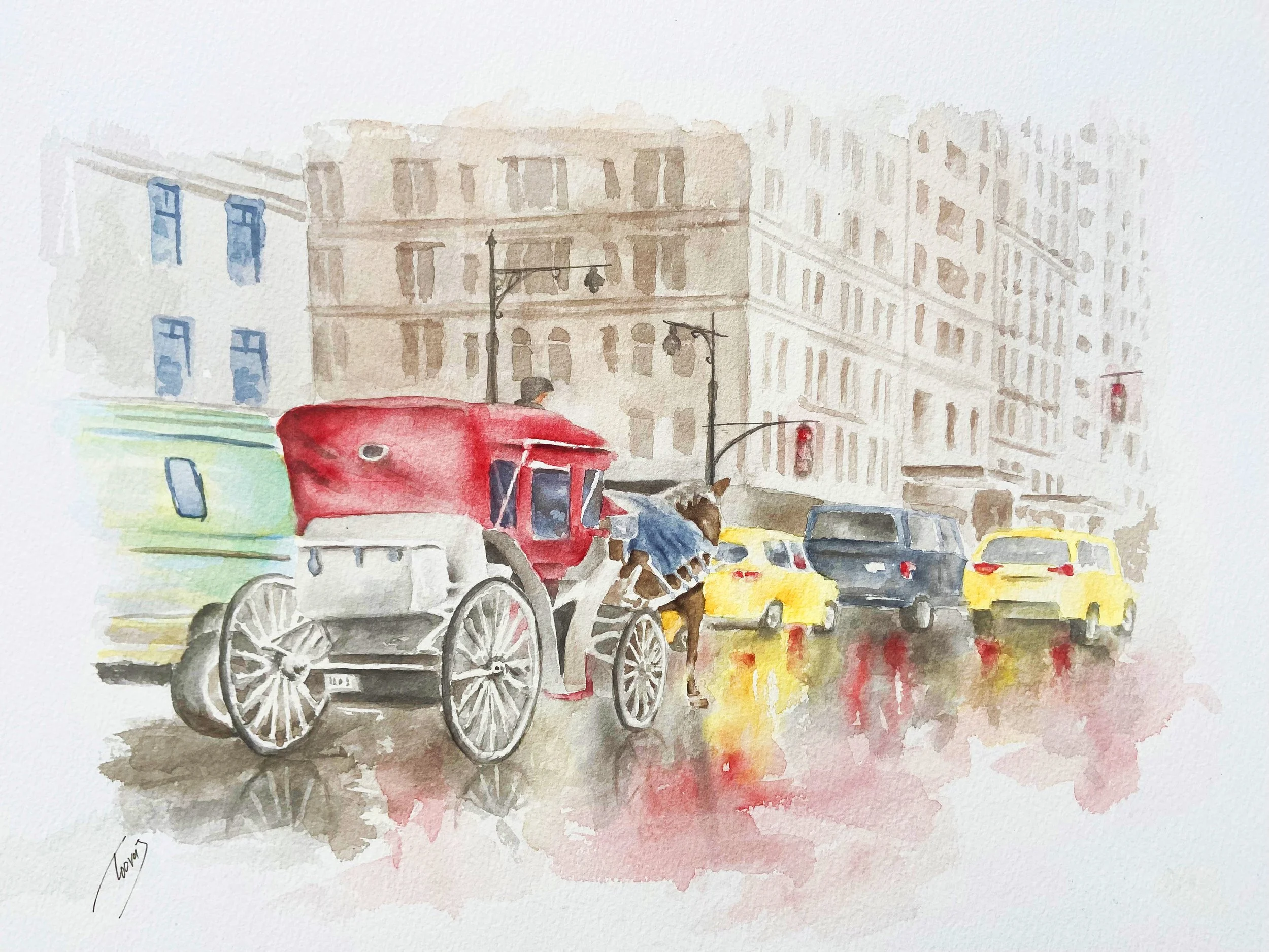 59 Street Manhattan (Watercolor)  16x20  2024