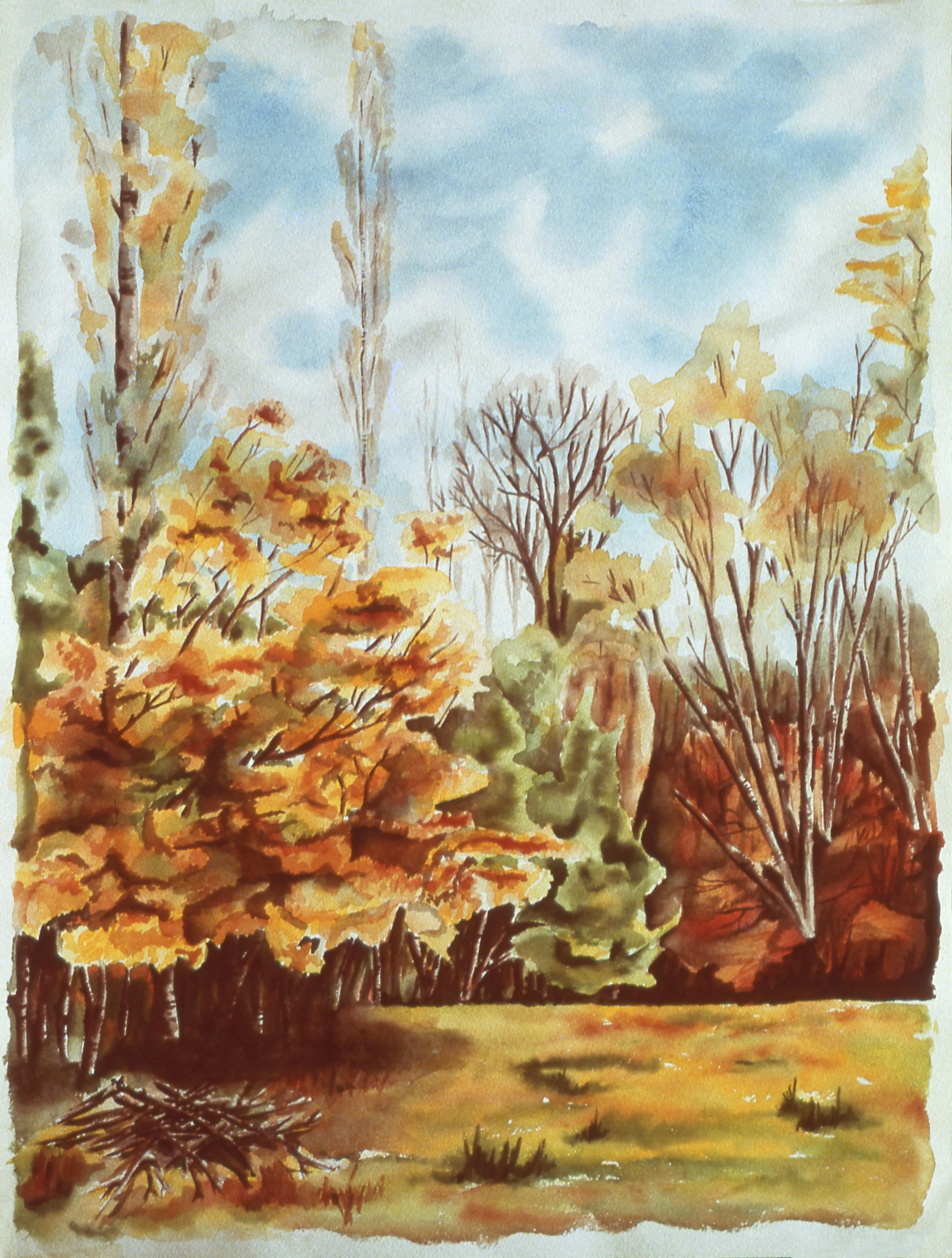 Damavand in Fall (Watercolor)   18x24   1978