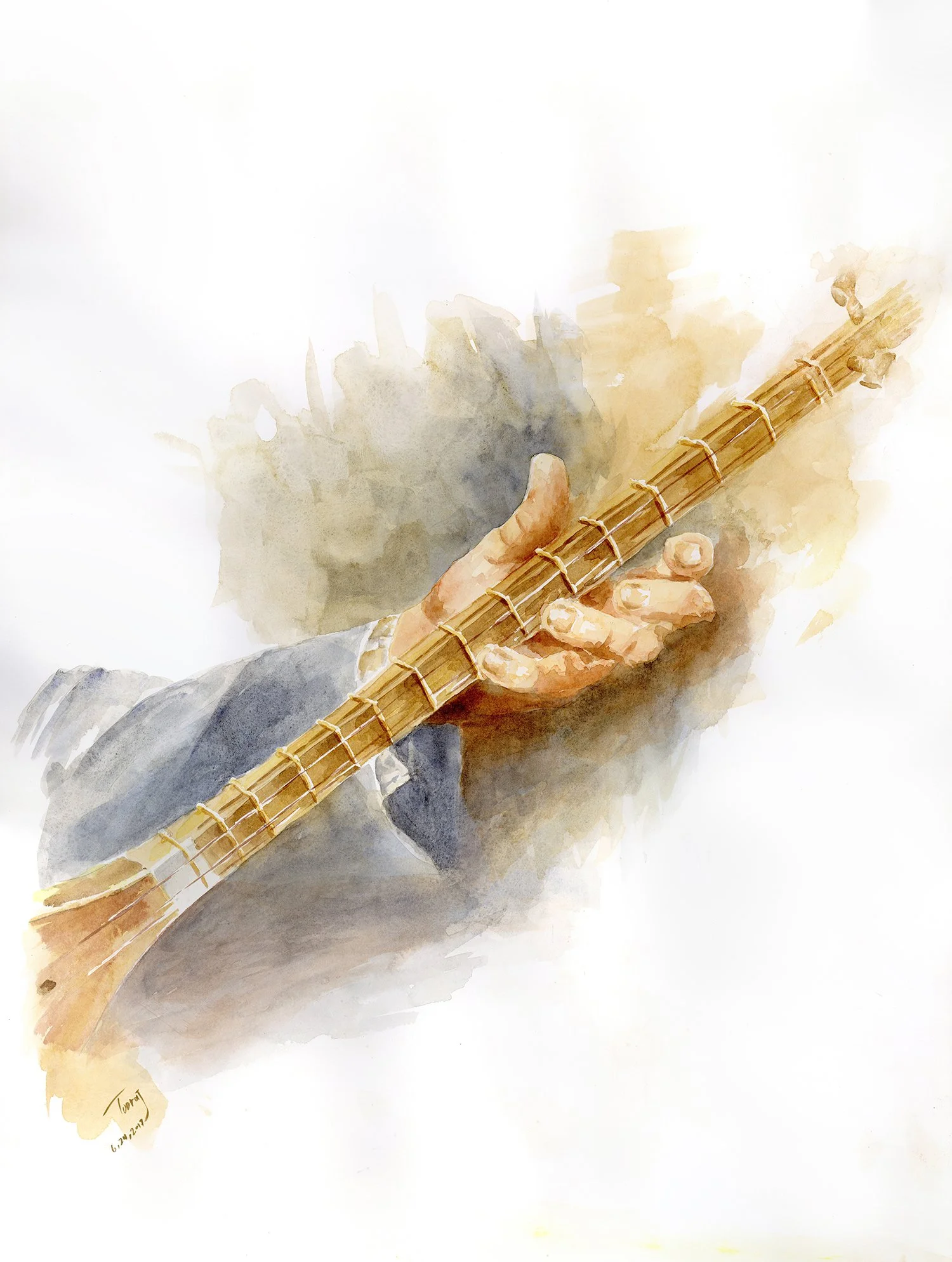 Sound of Tanbur (Watercolor)    18 x 24    2021