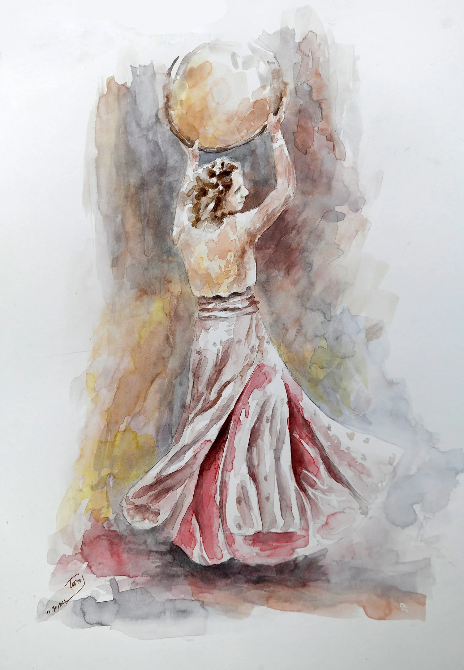 Kurdish Dance (Watercolor)     16x20     2019