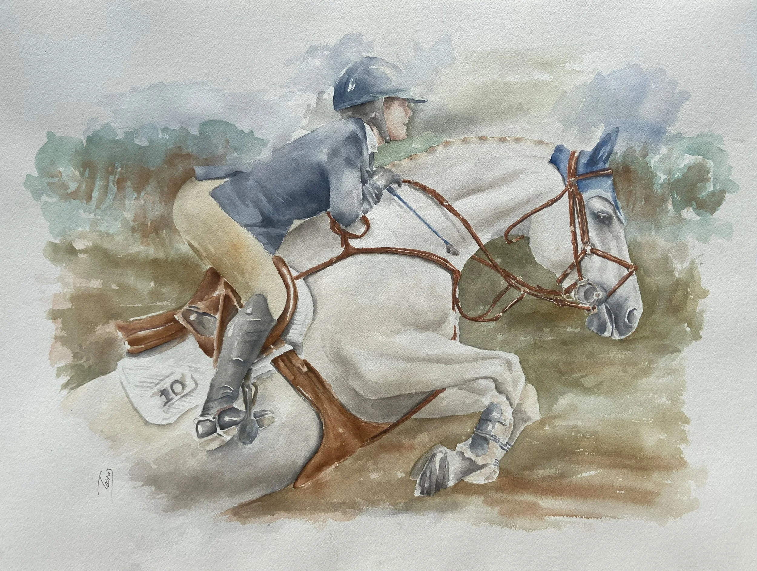 Horse Rider (Watercolor)  18x24   2024