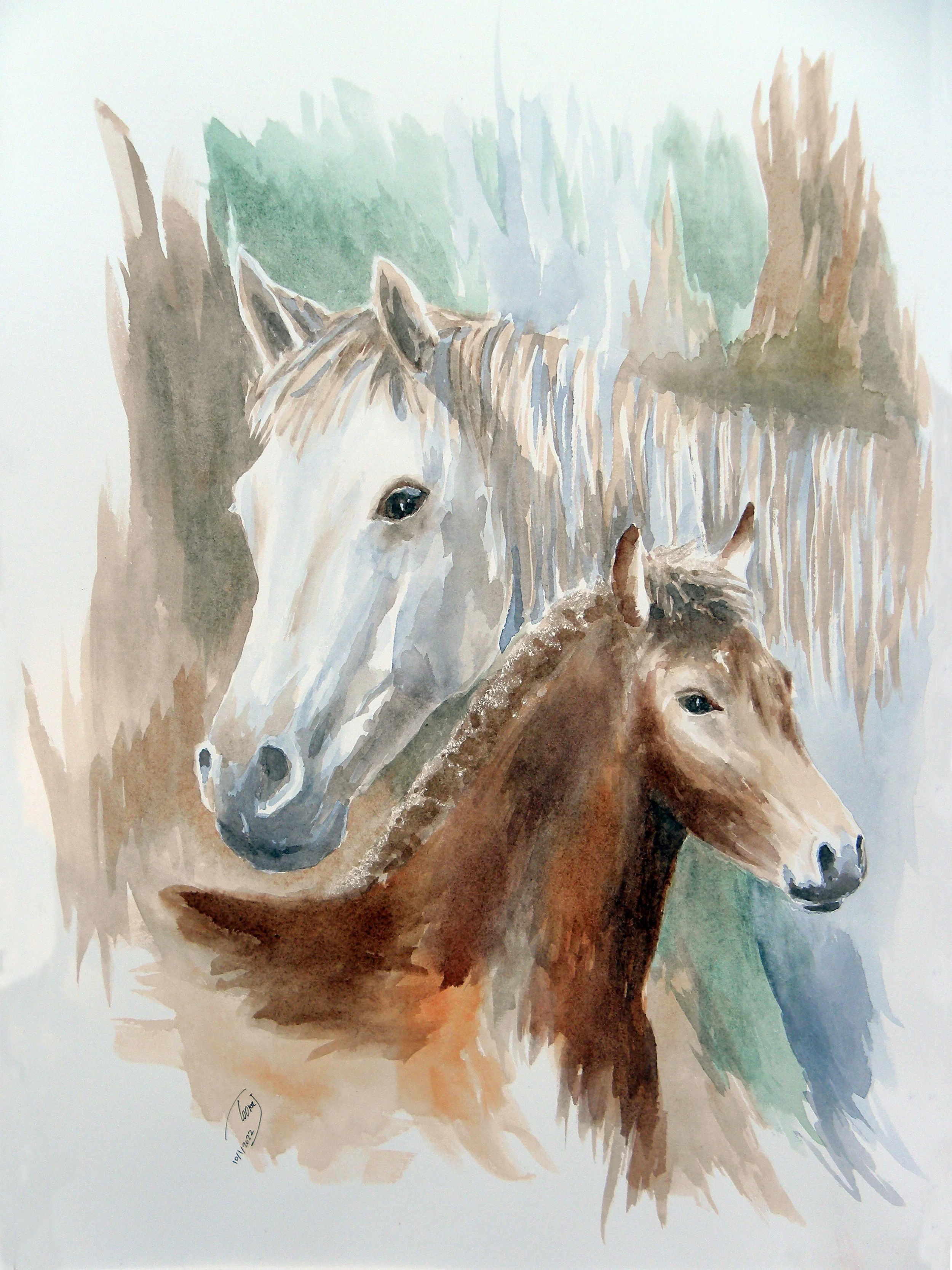 Mother & Child (Watercolor)   18x24    2022