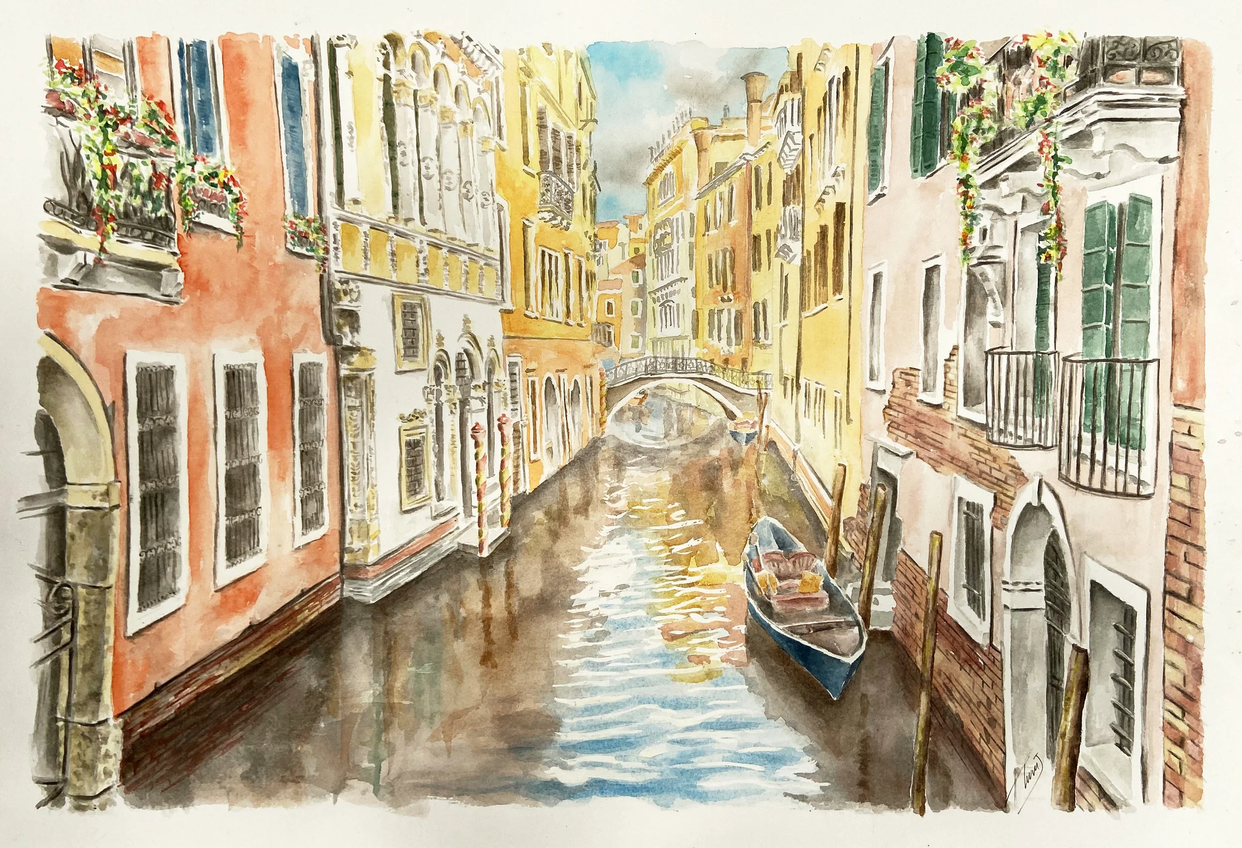 Venice Reflections (Watercolor)   18x24   2024