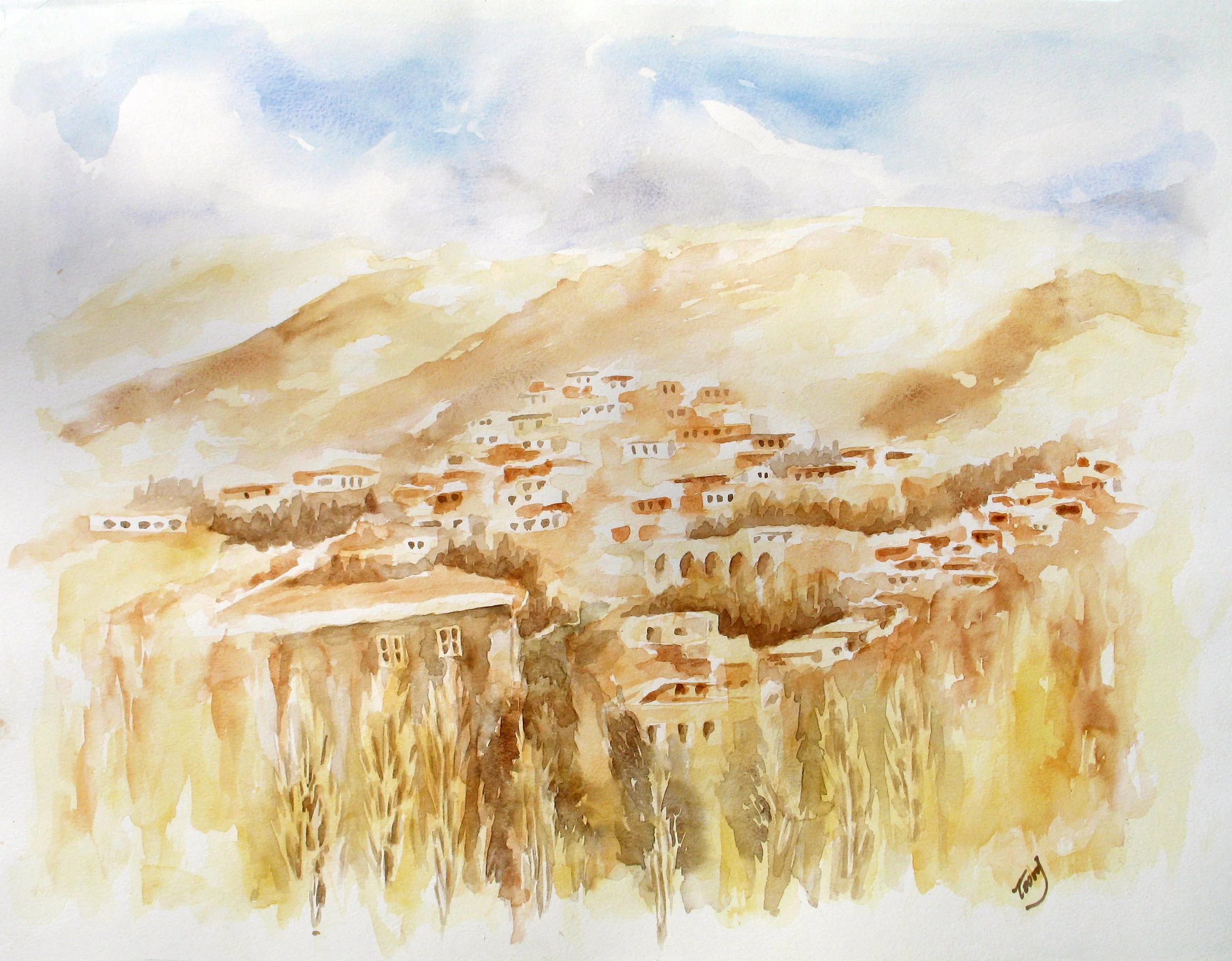 Jahoonabad  (Watercolor)   18x24  1998