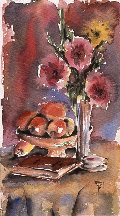 Fruit & Flowers (Watercolor)   9x14    1973