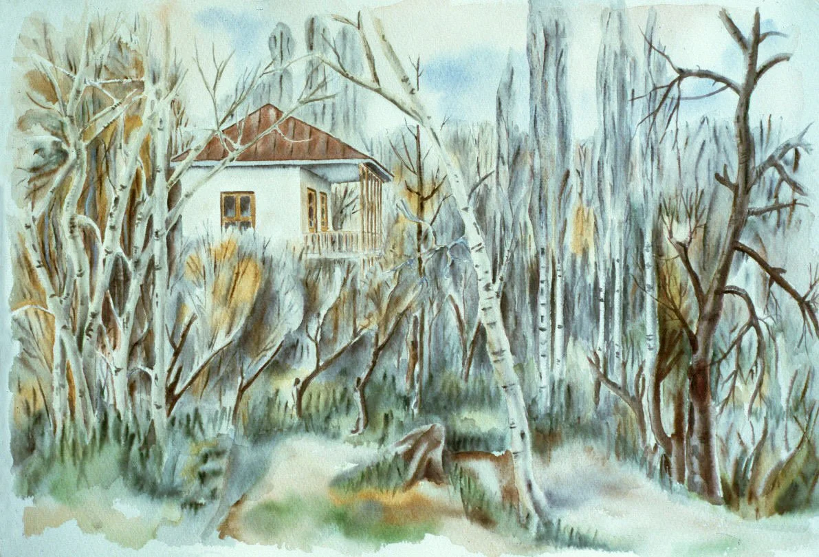 Damavand in Fall 3 (Watercolor)  18x24   1980