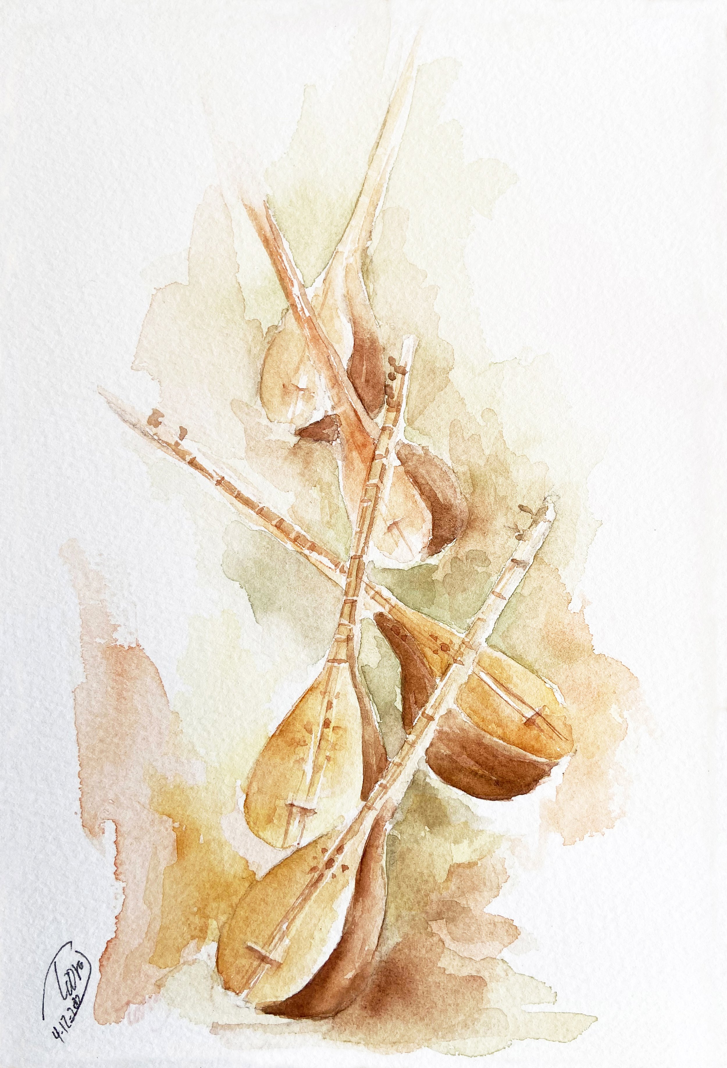 Sound of Tanbur 2 (Watercolor)    7X10    2012
